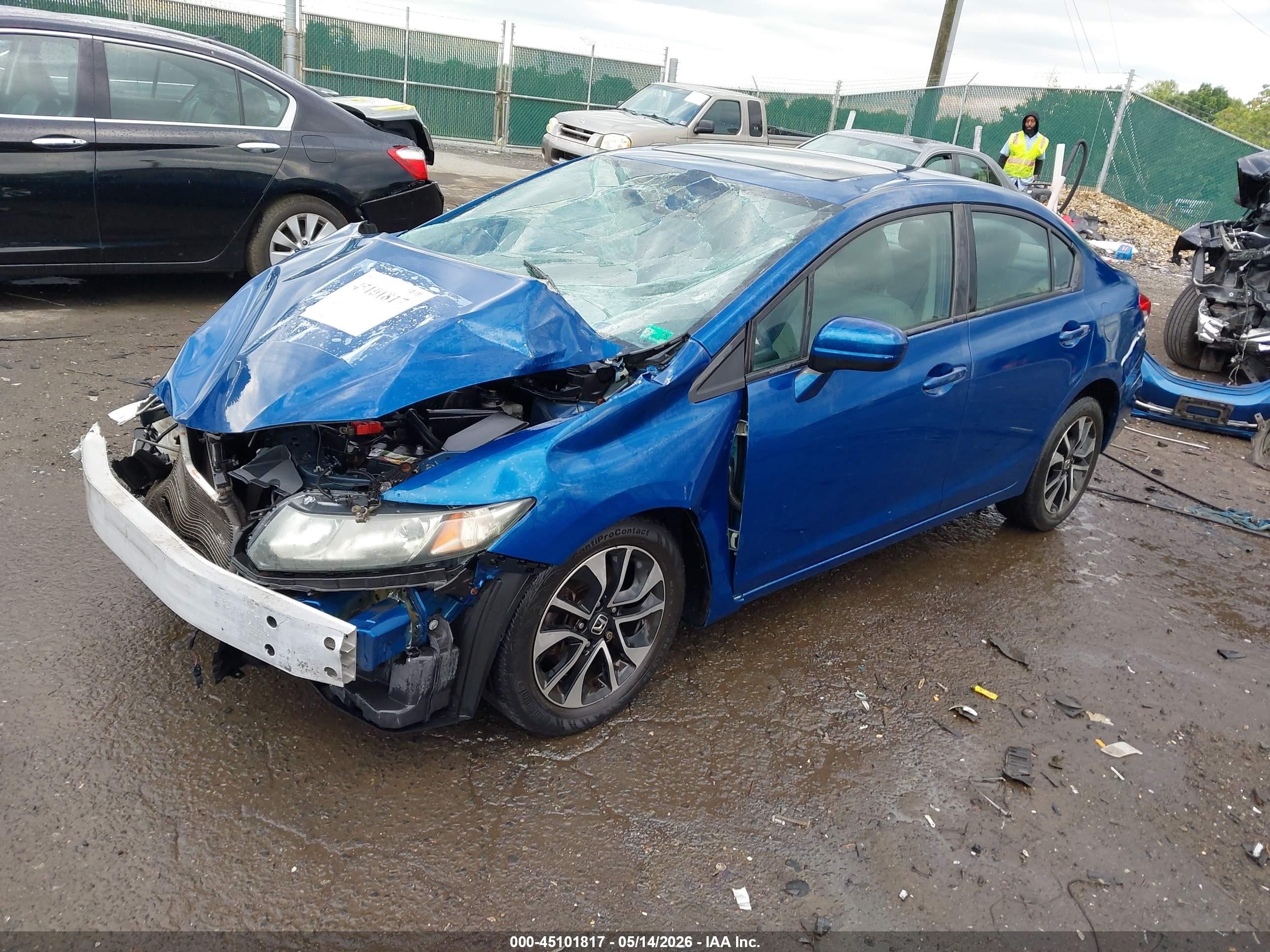 2014 Honda Civic Ex Blue vin: 2HGFB2F86EH532774