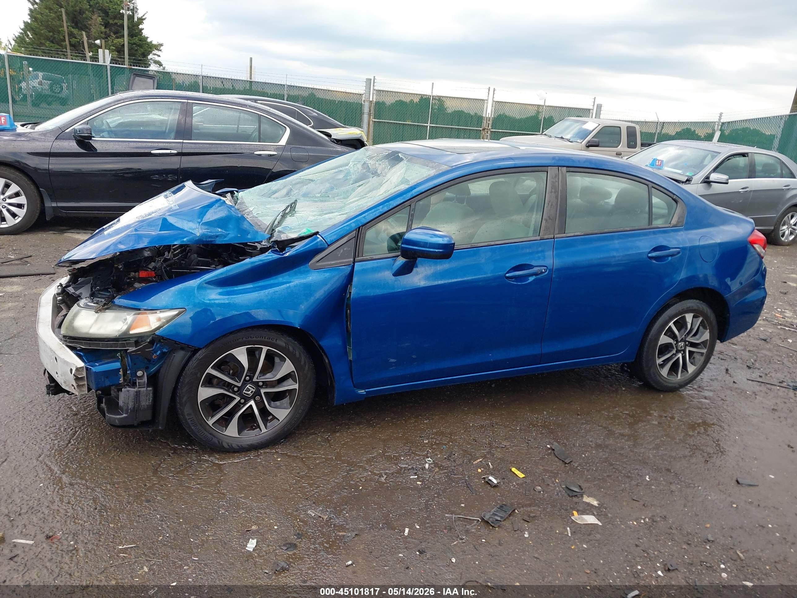 2014 Honda Civic Ex Blue vin: 2HGFB2F86EH532774