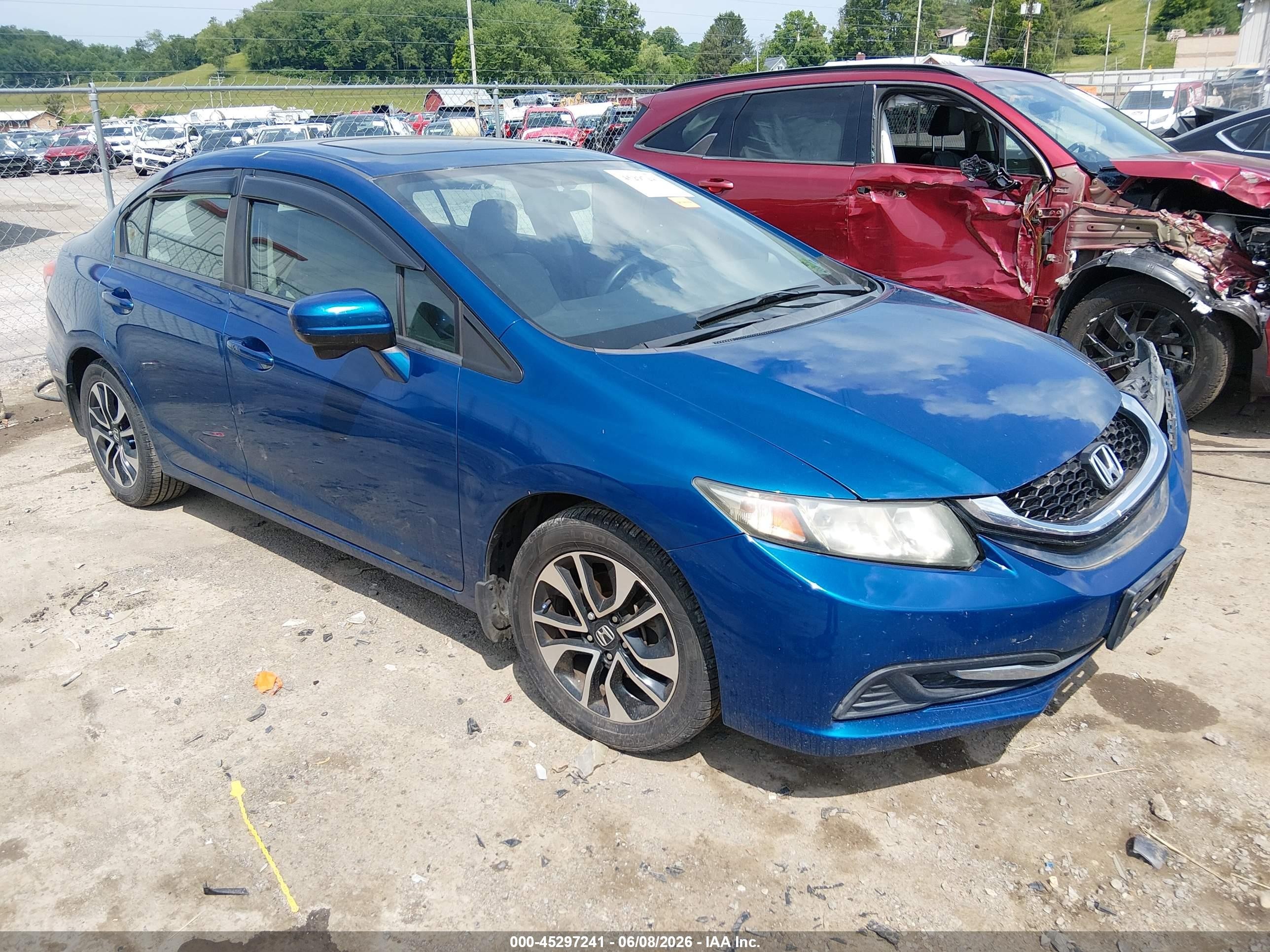 2014 Honda Civic Ex Синий vin: 2HGFB2F86EH537294