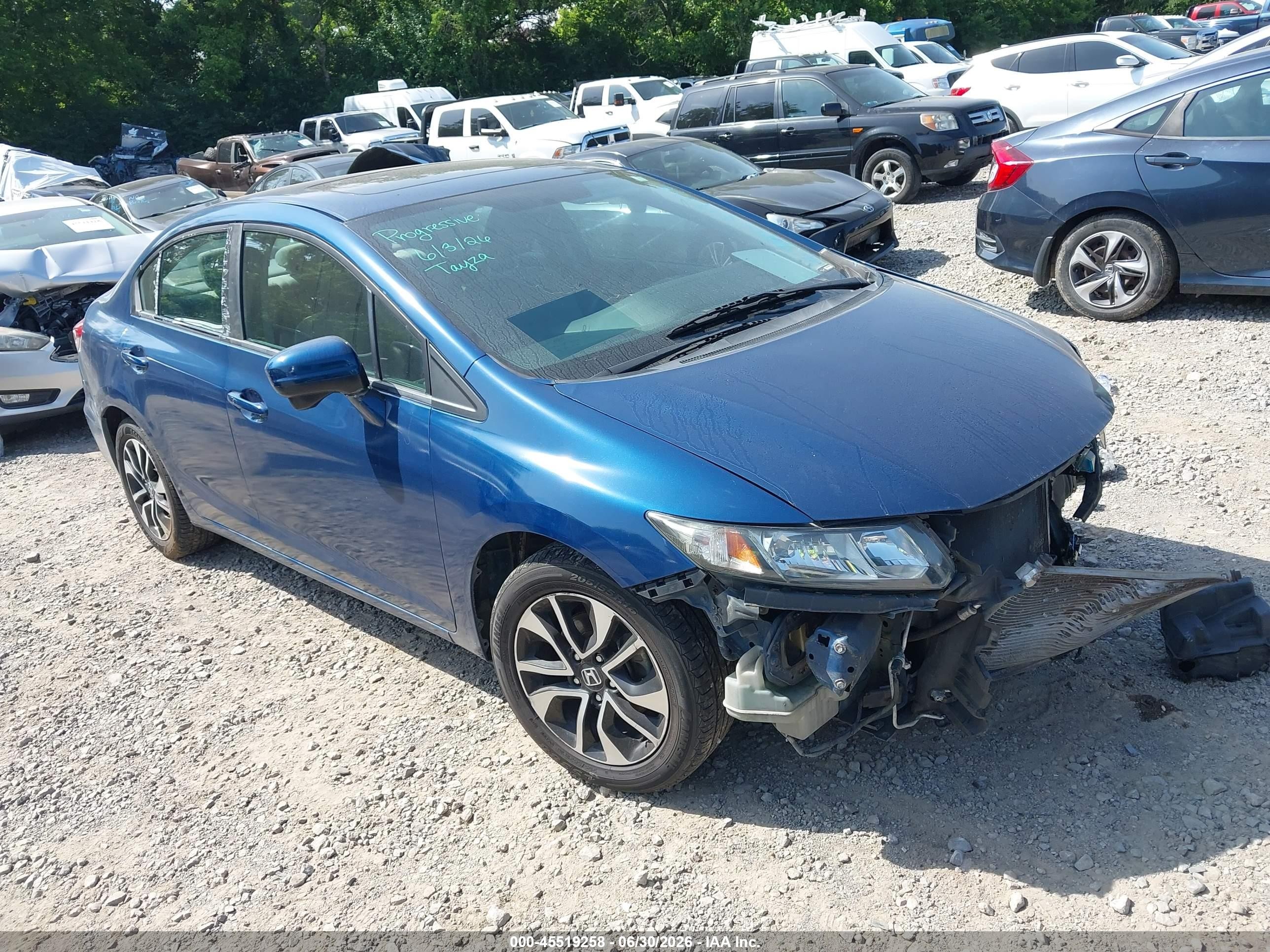 2014 Honda Civic Ex Dark Blue vin: 2HGFB2F86EH542060