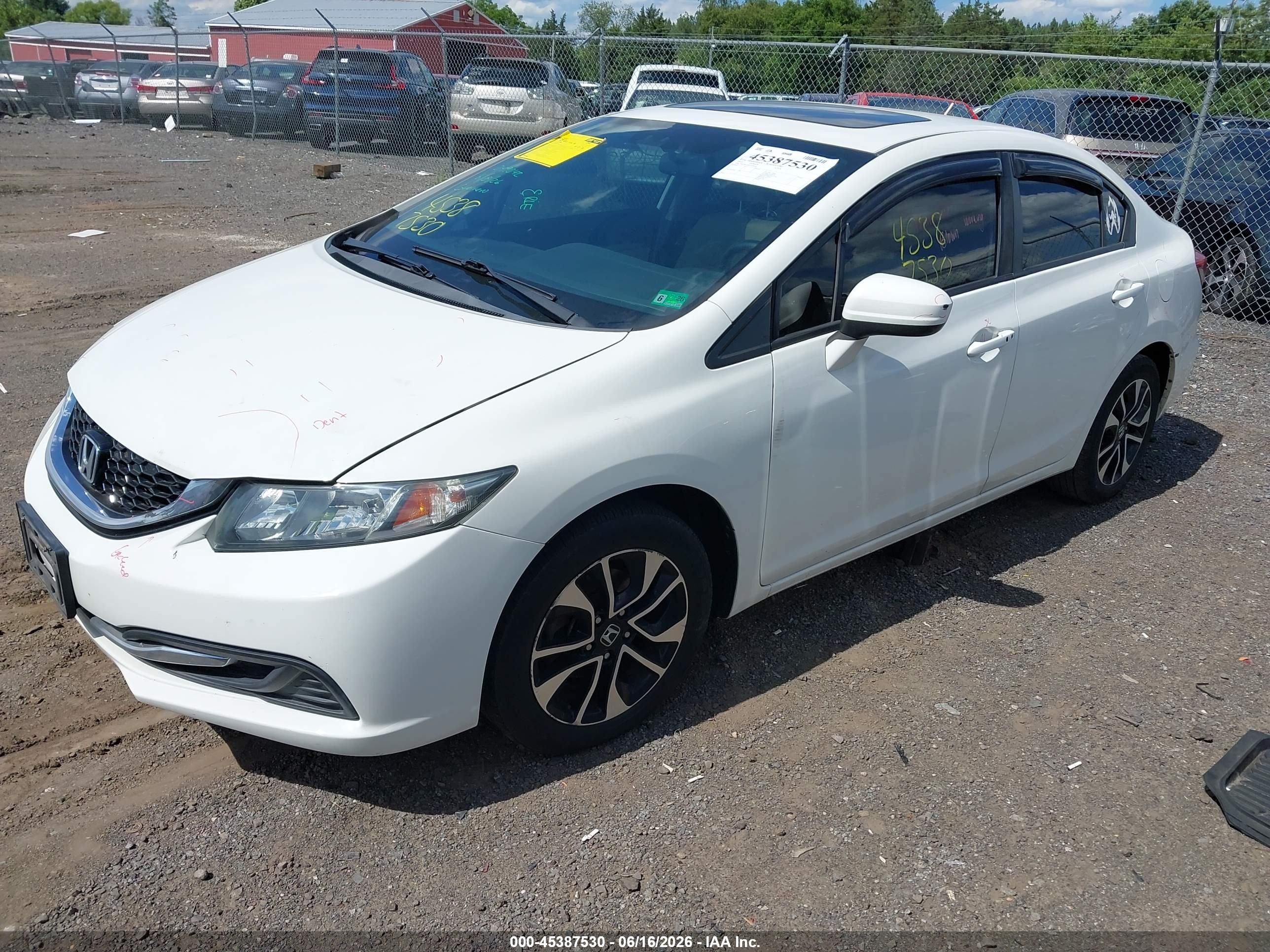 2014 Honda Civic Ex White vin: 2HGFB2F86EH548540
