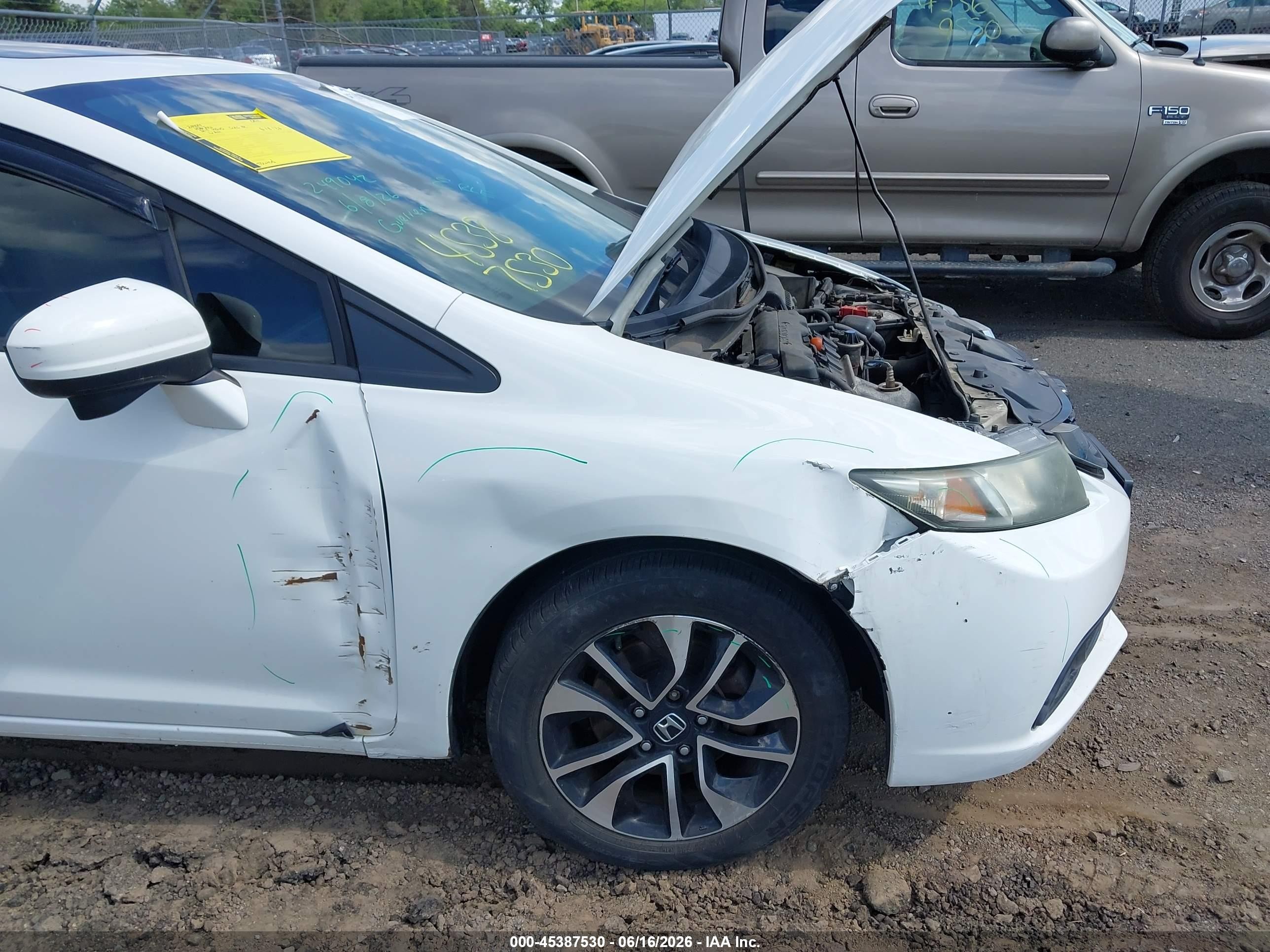 2014 Honda Civic Ex White vin: 2HGFB2F86EH548540