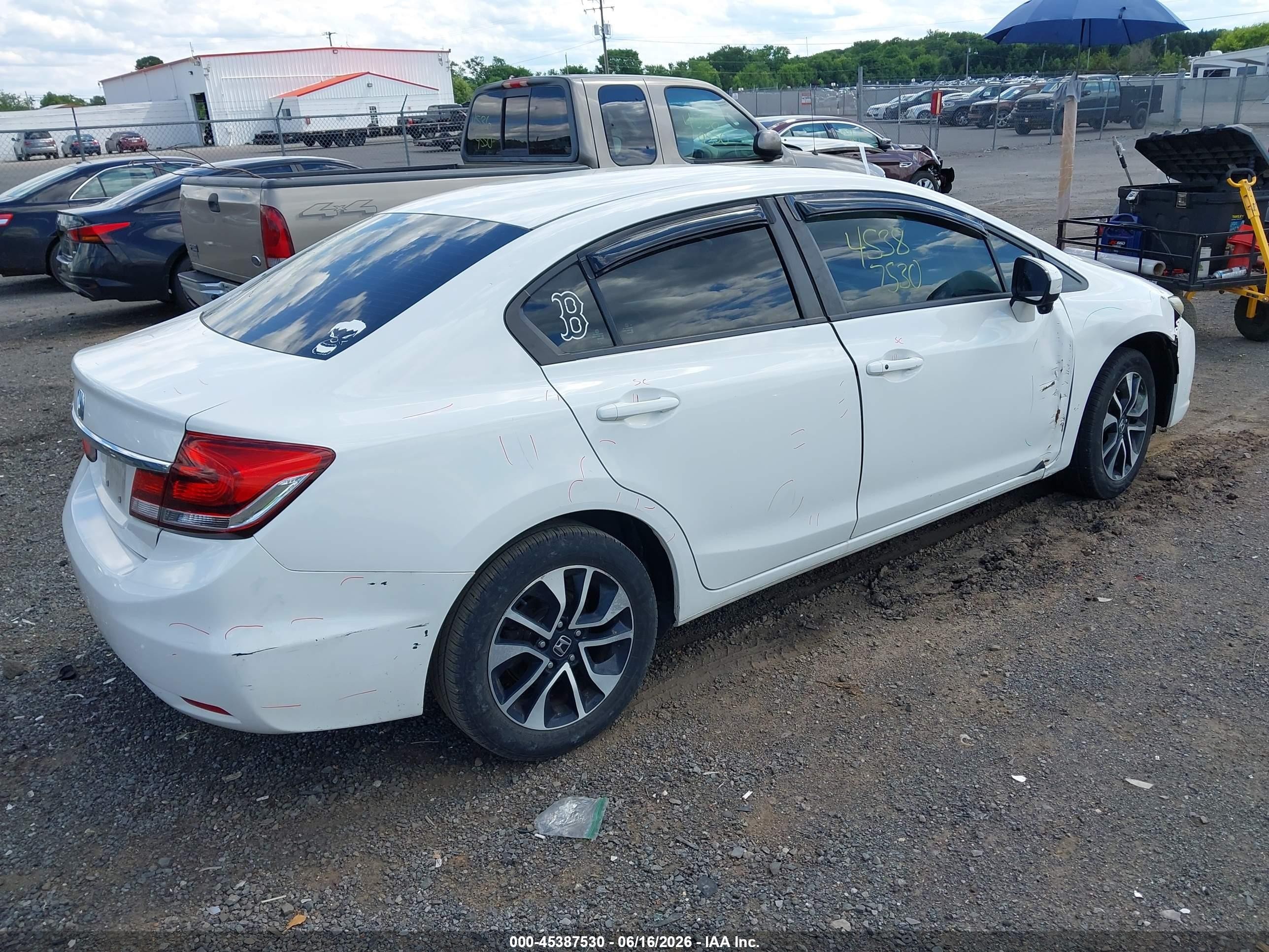 2014 Honda Civic Ex White vin: 2HGFB2F86EH548540