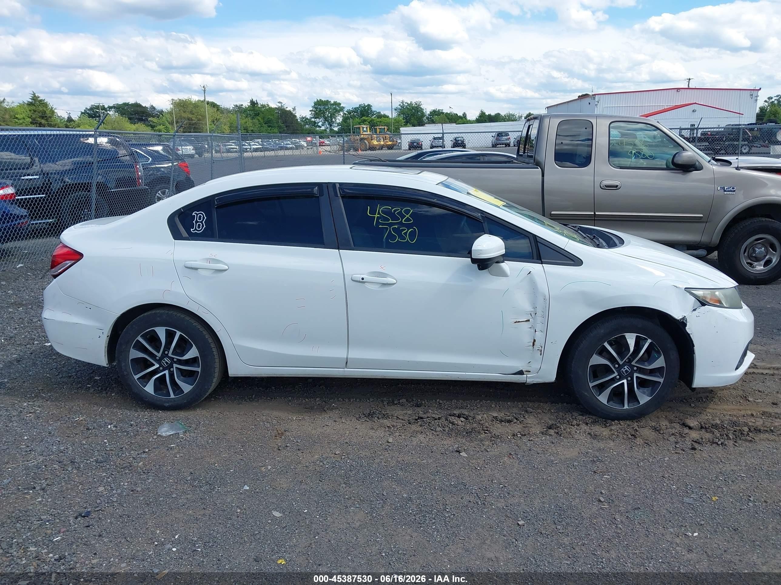 2014 Honda Civic Ex White vin: 2HGFB2F86EH548540