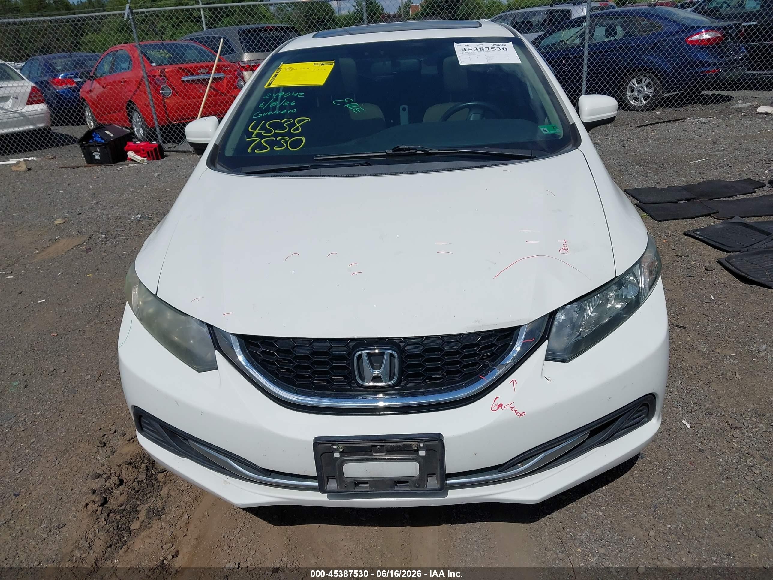 2014 Honda Civic Ex White vin: 2HGFB2F86EH548540