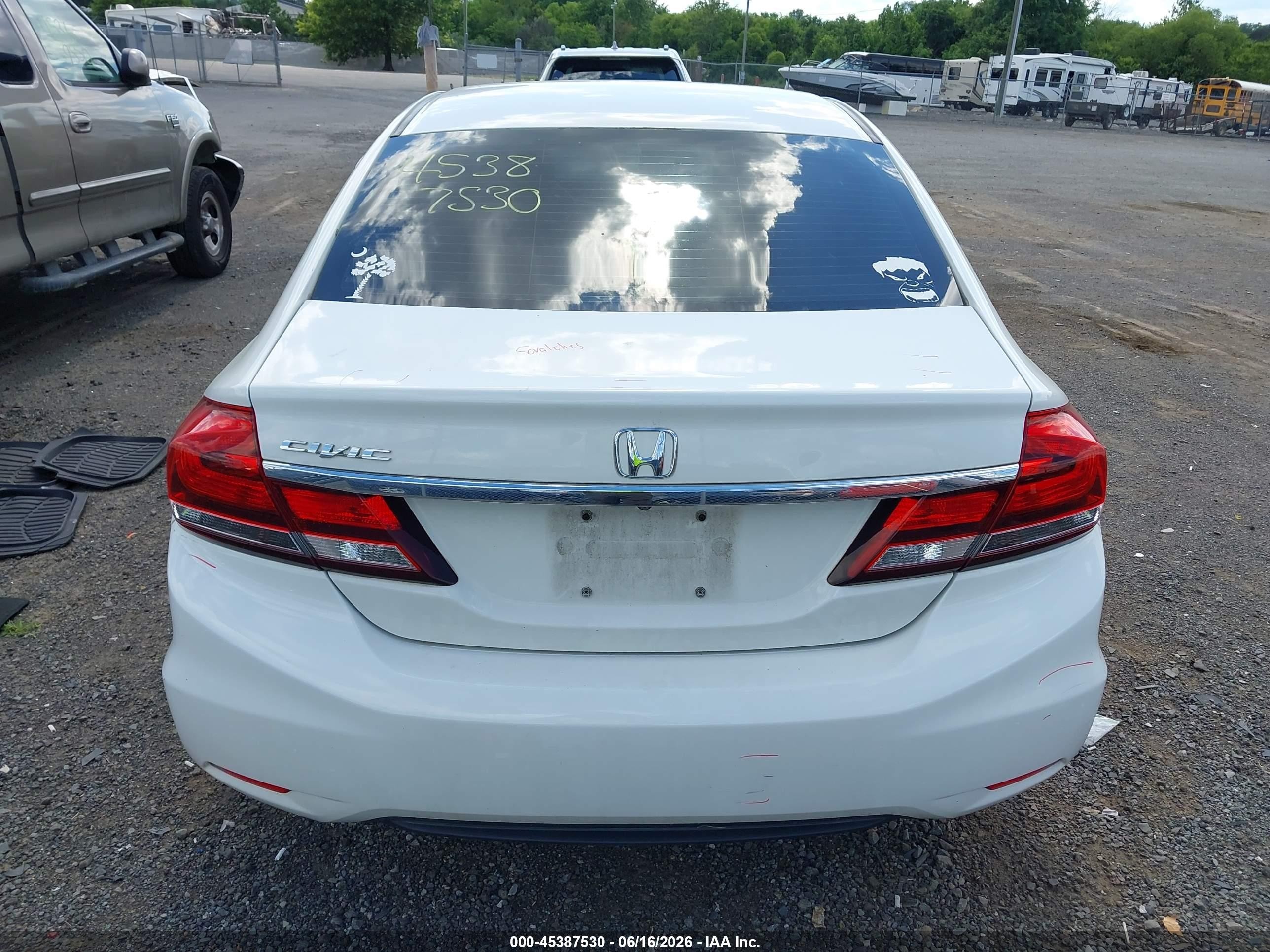 2014 Honda Civic Ex White vin: 2HGFB2F86EH548540