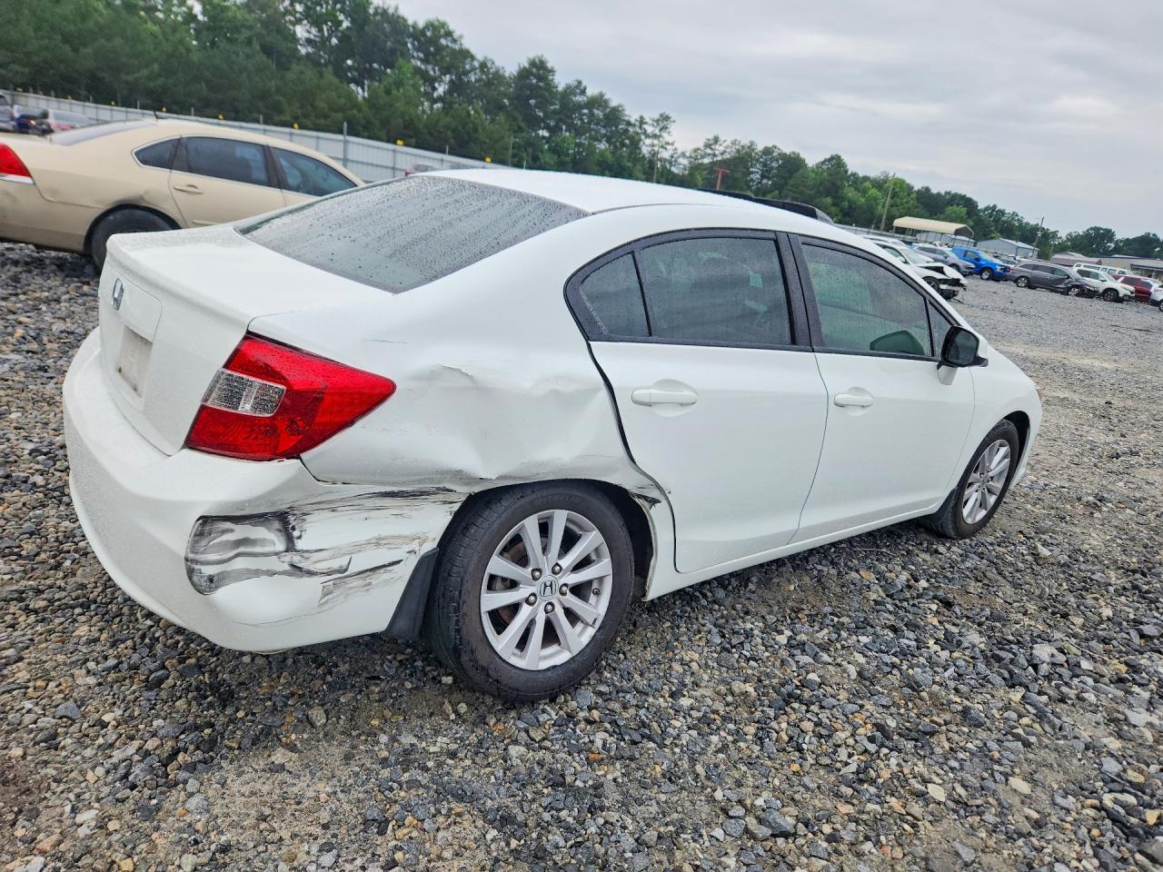 2012 Honda Civic Ex White vin: 2HGFB2F87CH319779