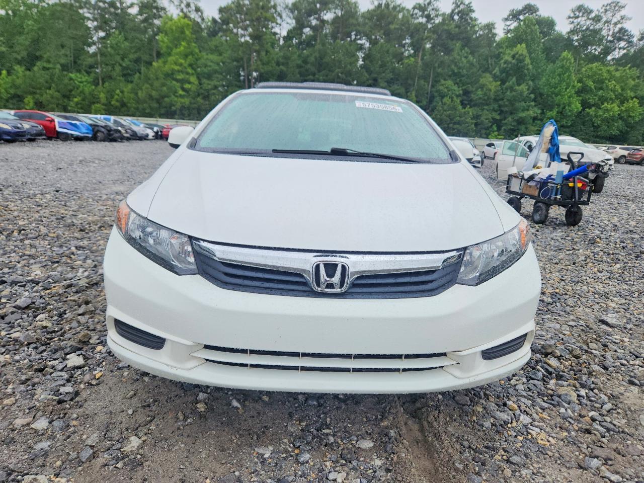 2012 Honda Civic Ex White vin: 2HGFB2F87CH319779