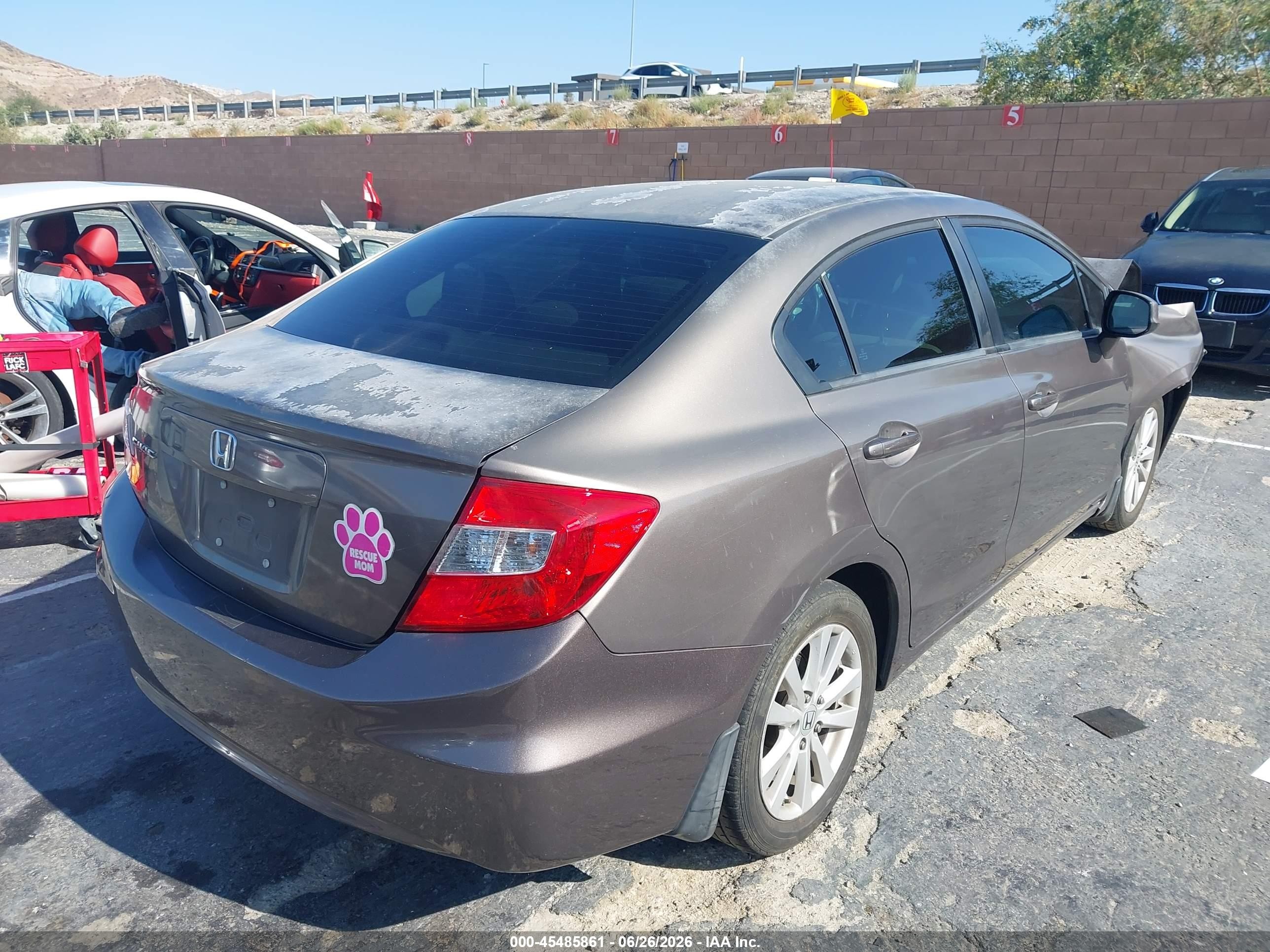 2012 Honda Civic Ex Brown vin: 2HGFB2F87CH507024