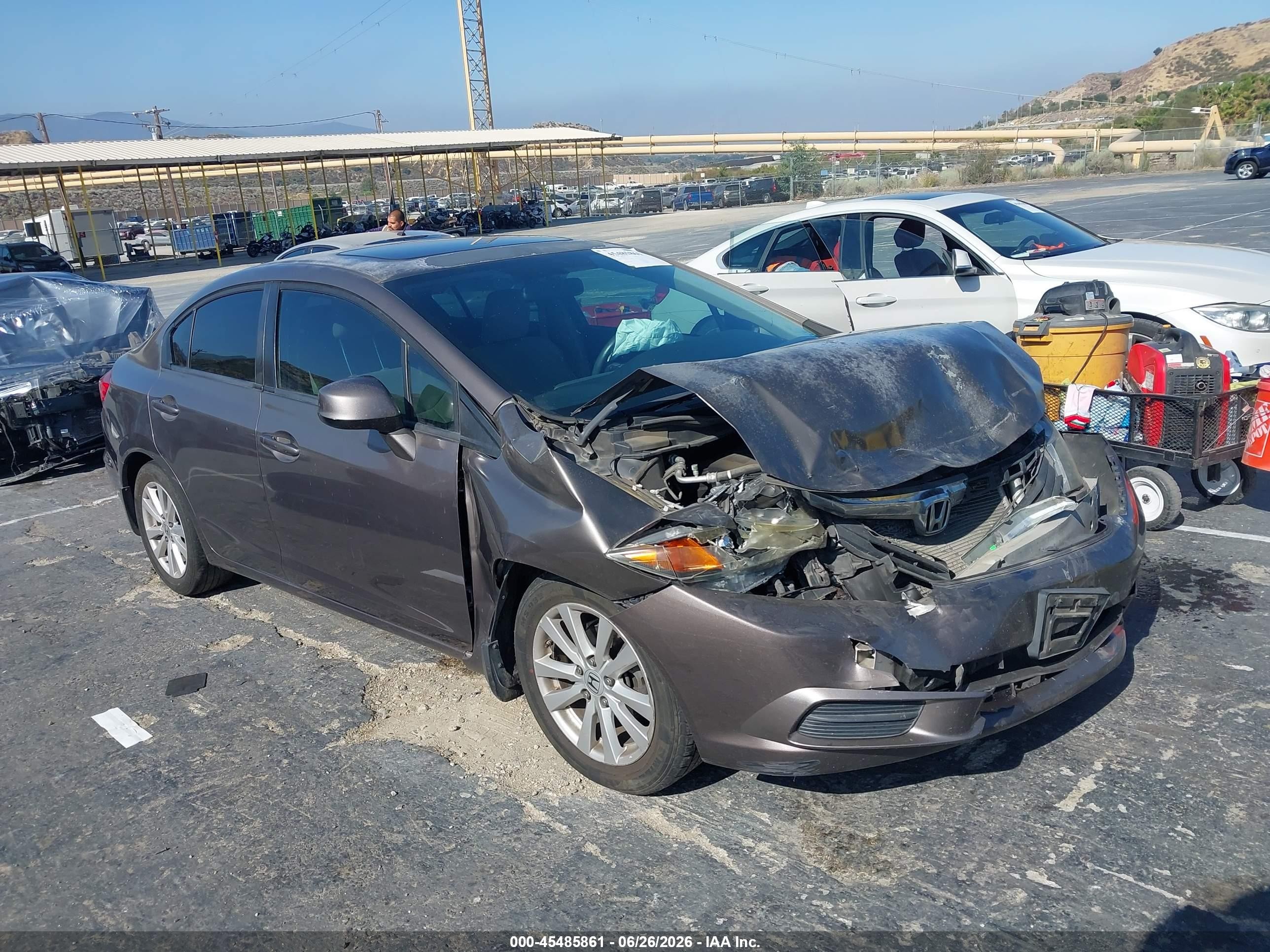2012 Honda Civic Ex Brown vin: 2HGFB2F87CH507024