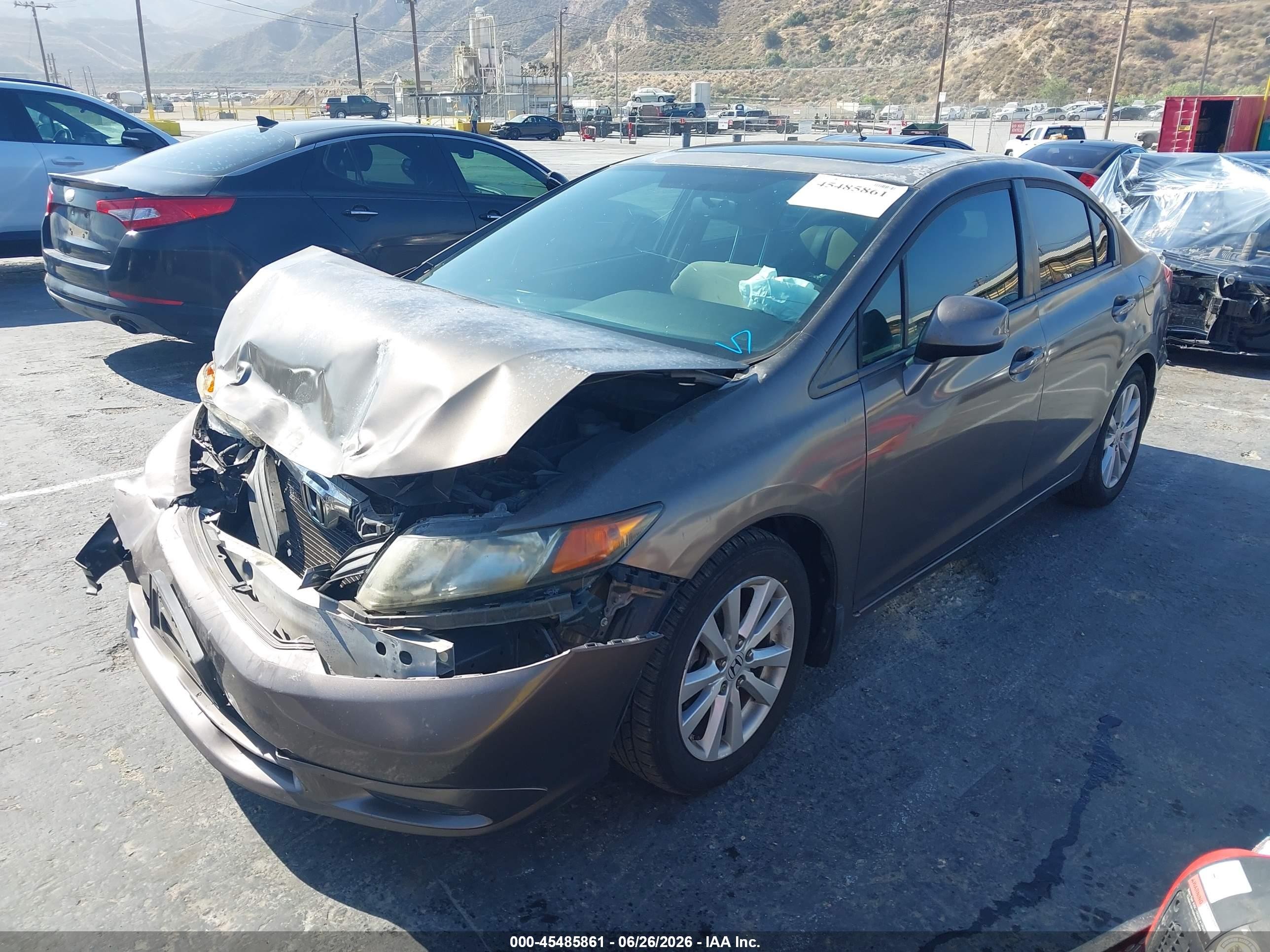 2012 Honda Civic Ex Brown vin: 2HGFB2F87CH507024