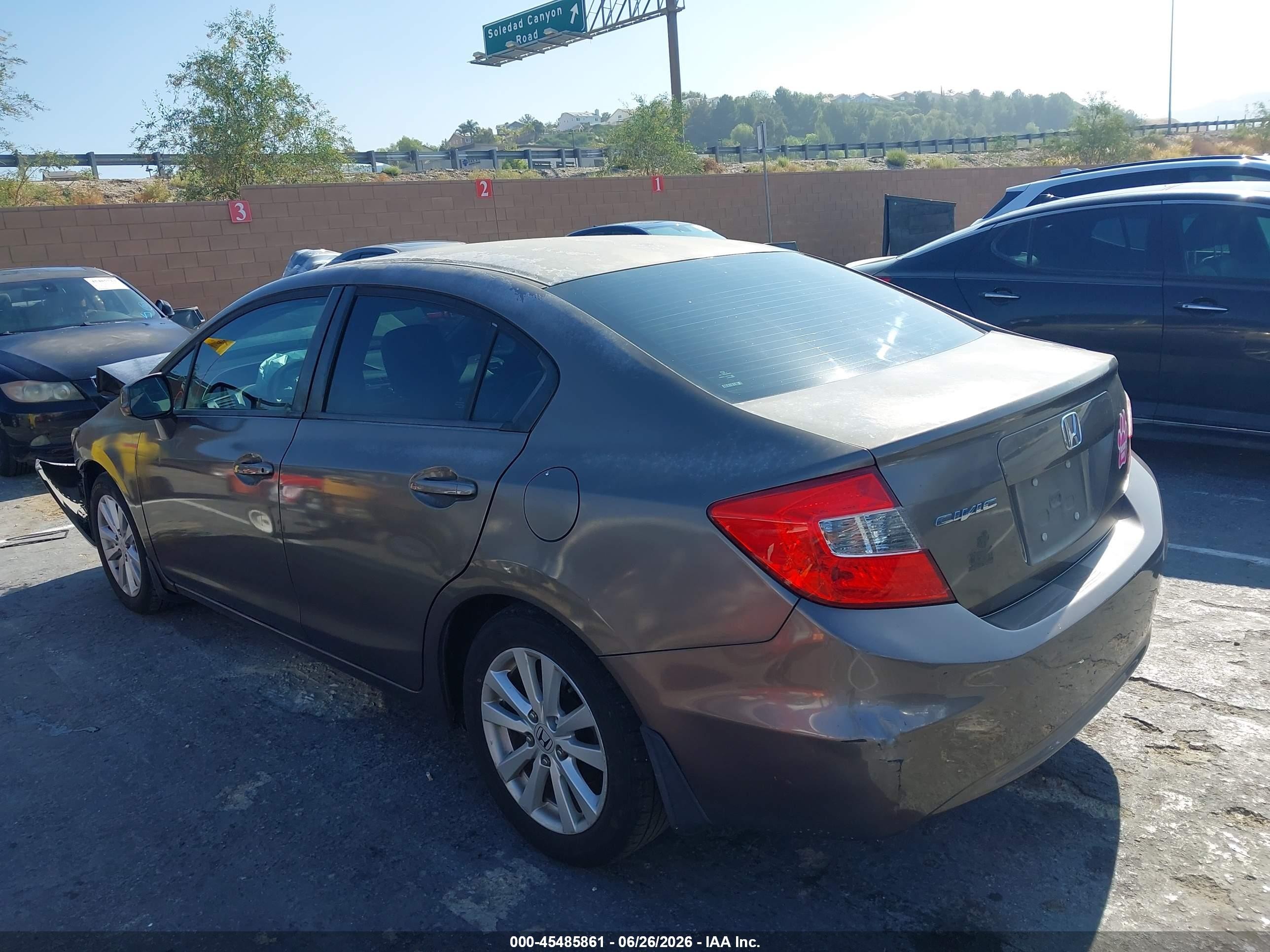 2012 Honda Civic Ex Brown vin: 2HGFB2F87CH507024