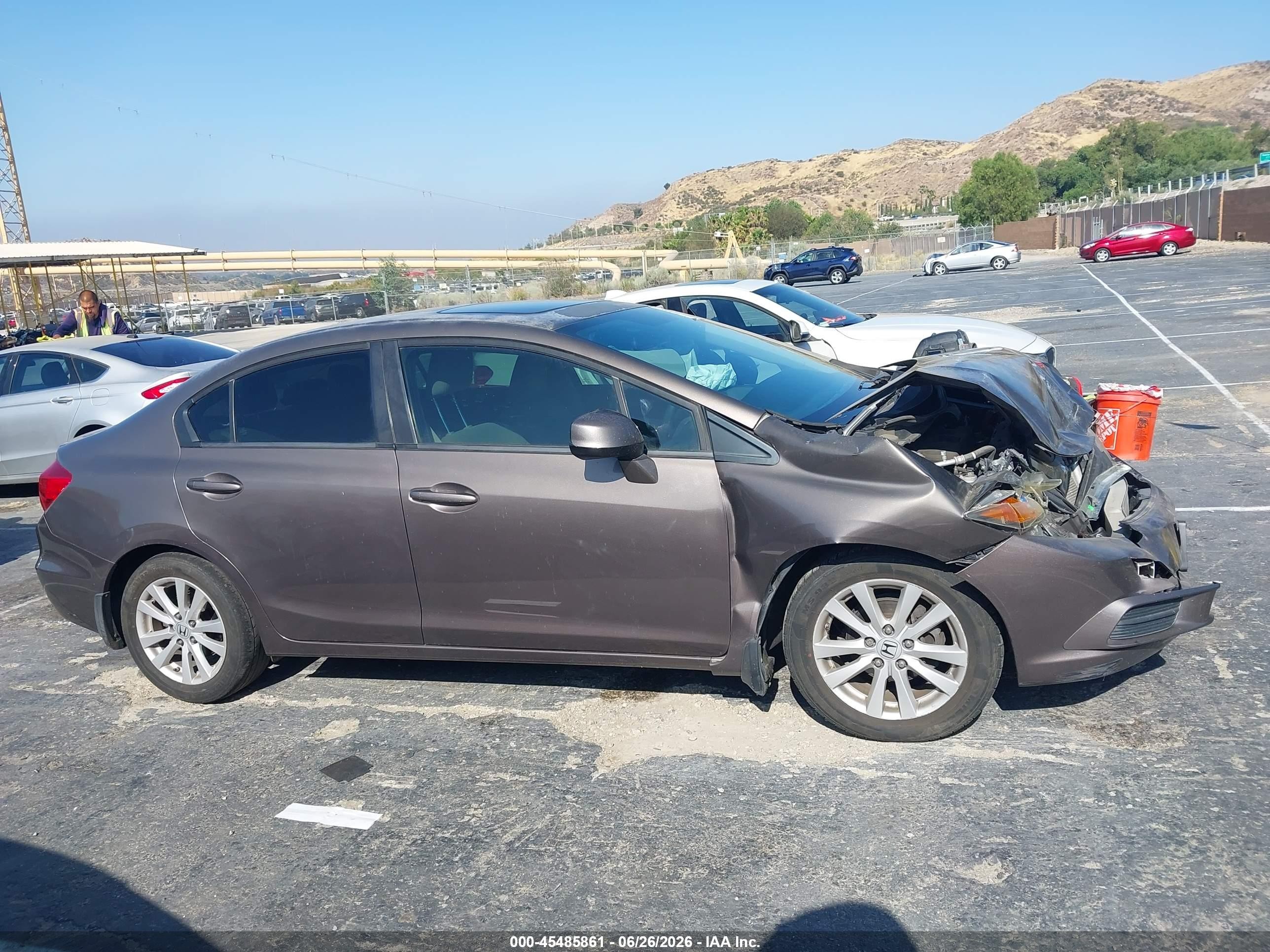 2012 Honda Civic Ex Brown vin: 2HGFB2F87CH507024