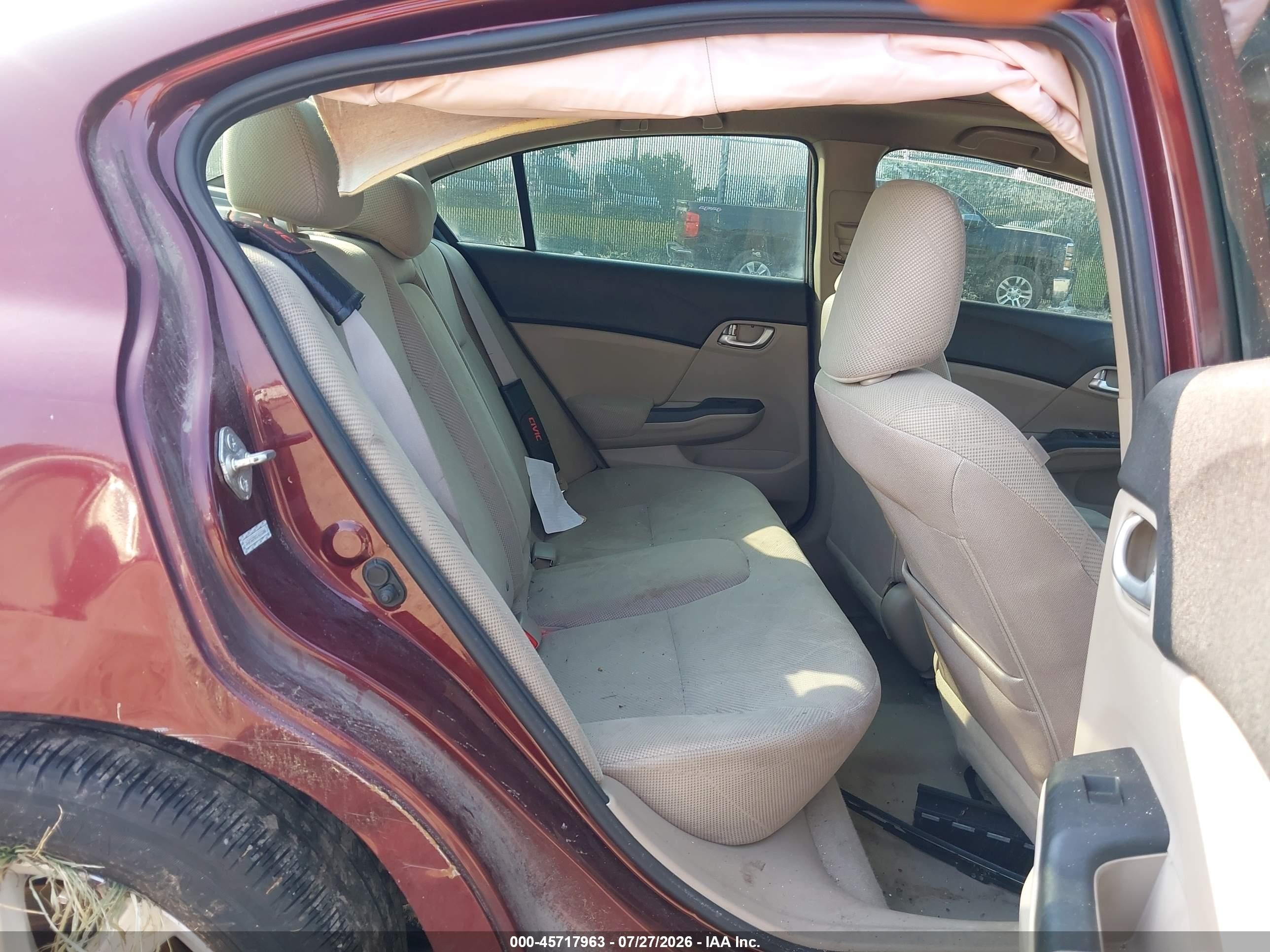 2012 Honda Civic Ex Burgundy vin: 2HGFB2F87CH510280