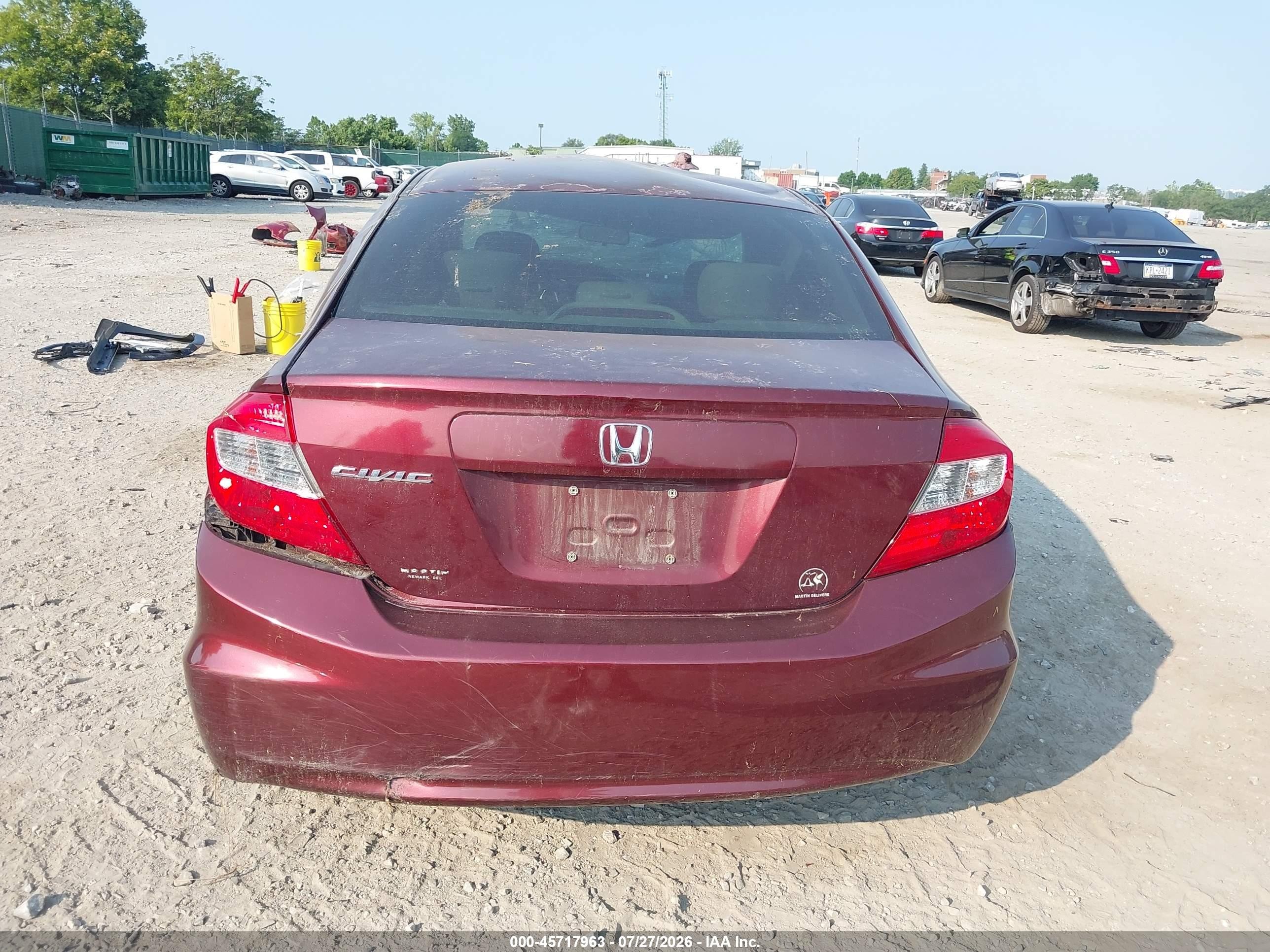 2012 Honda Civic Ex Burgundy vin: 2HGFB2F87CH510280