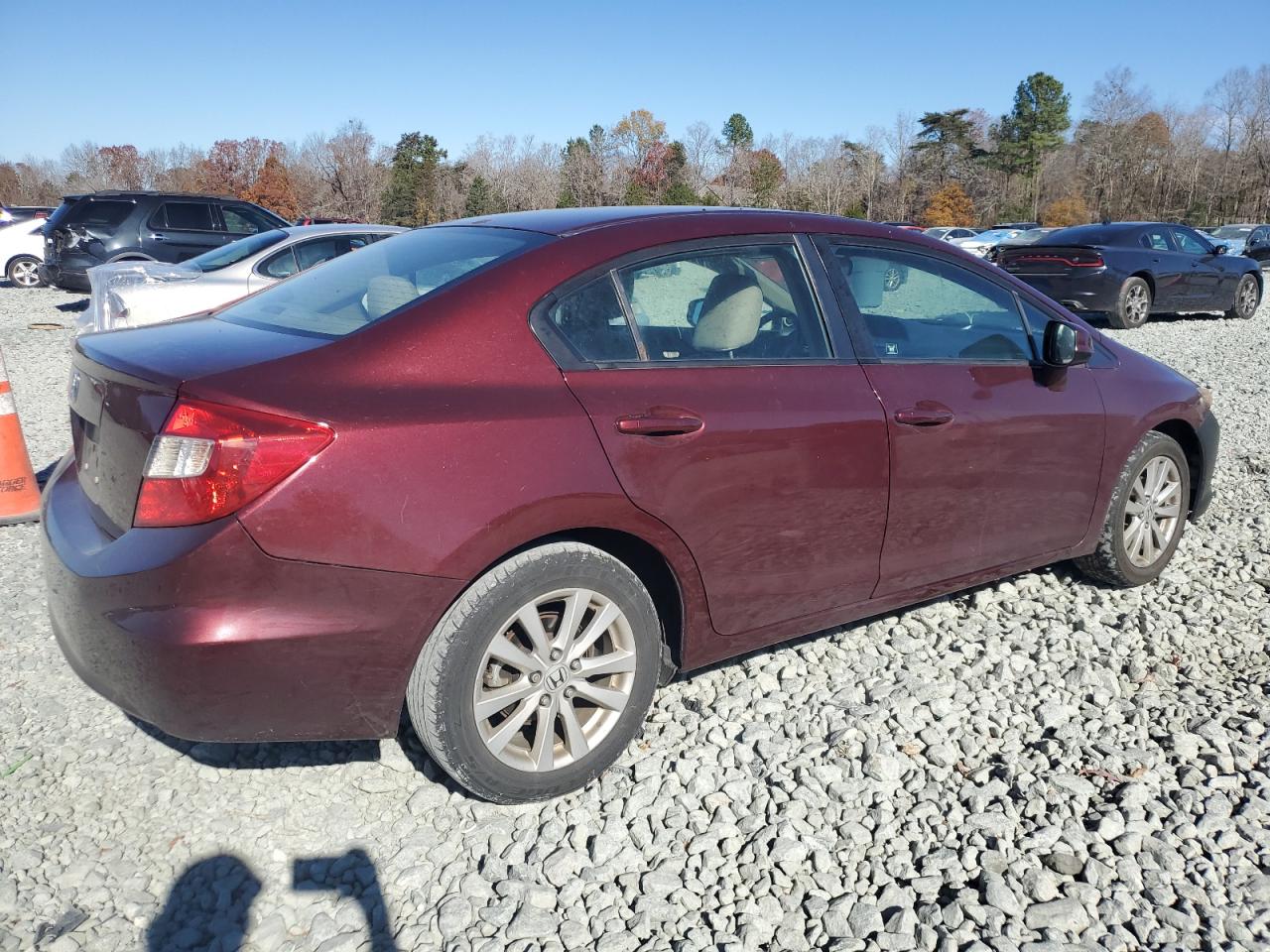 2012 Honda Civic Ex Burgundy vin: 2HGFB2F87CH533977