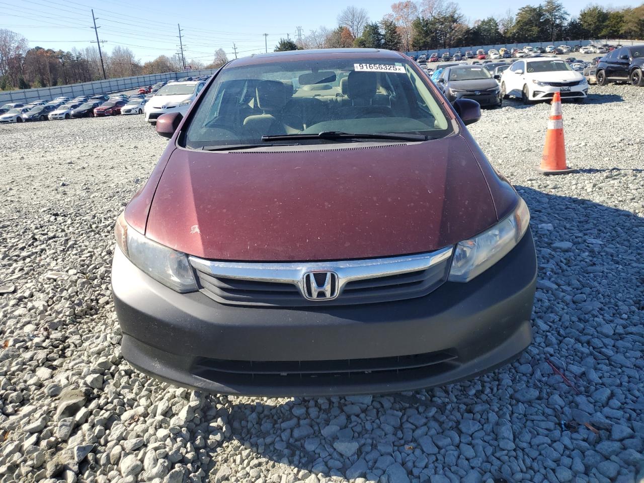 2012 Honda Civic Ex Burgundy vin: 2HGFB2F87CH533977