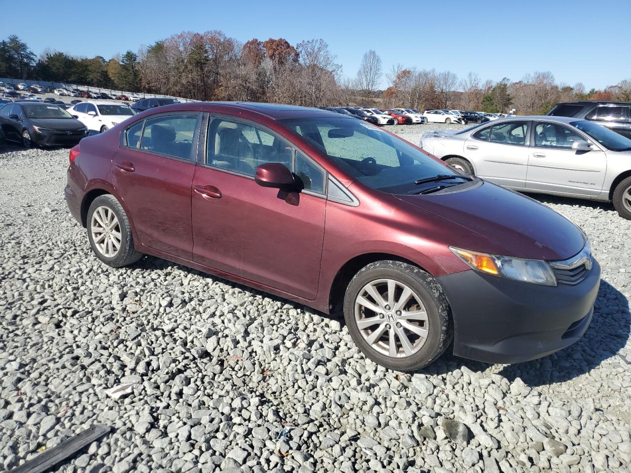 2012 Honda Civic Ex Burgundy vin: 2HGFB2F87CH533977