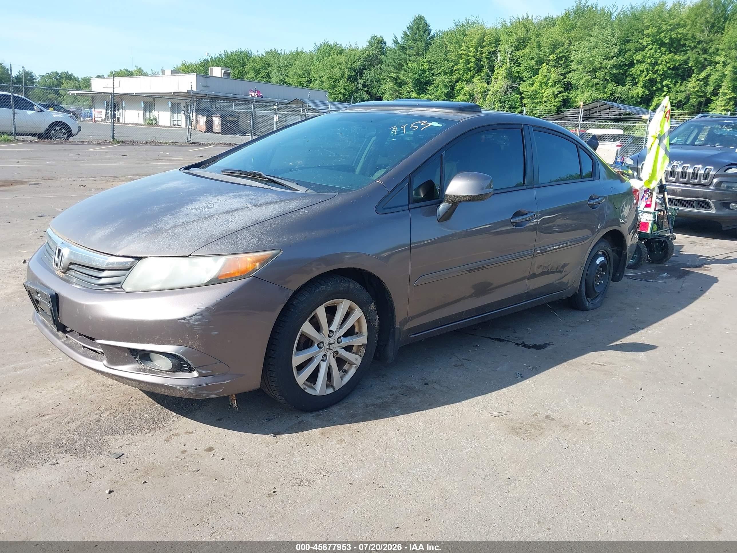 2012 Honda Civic Ex Gray vin: 2HGFB2F87CH544543
