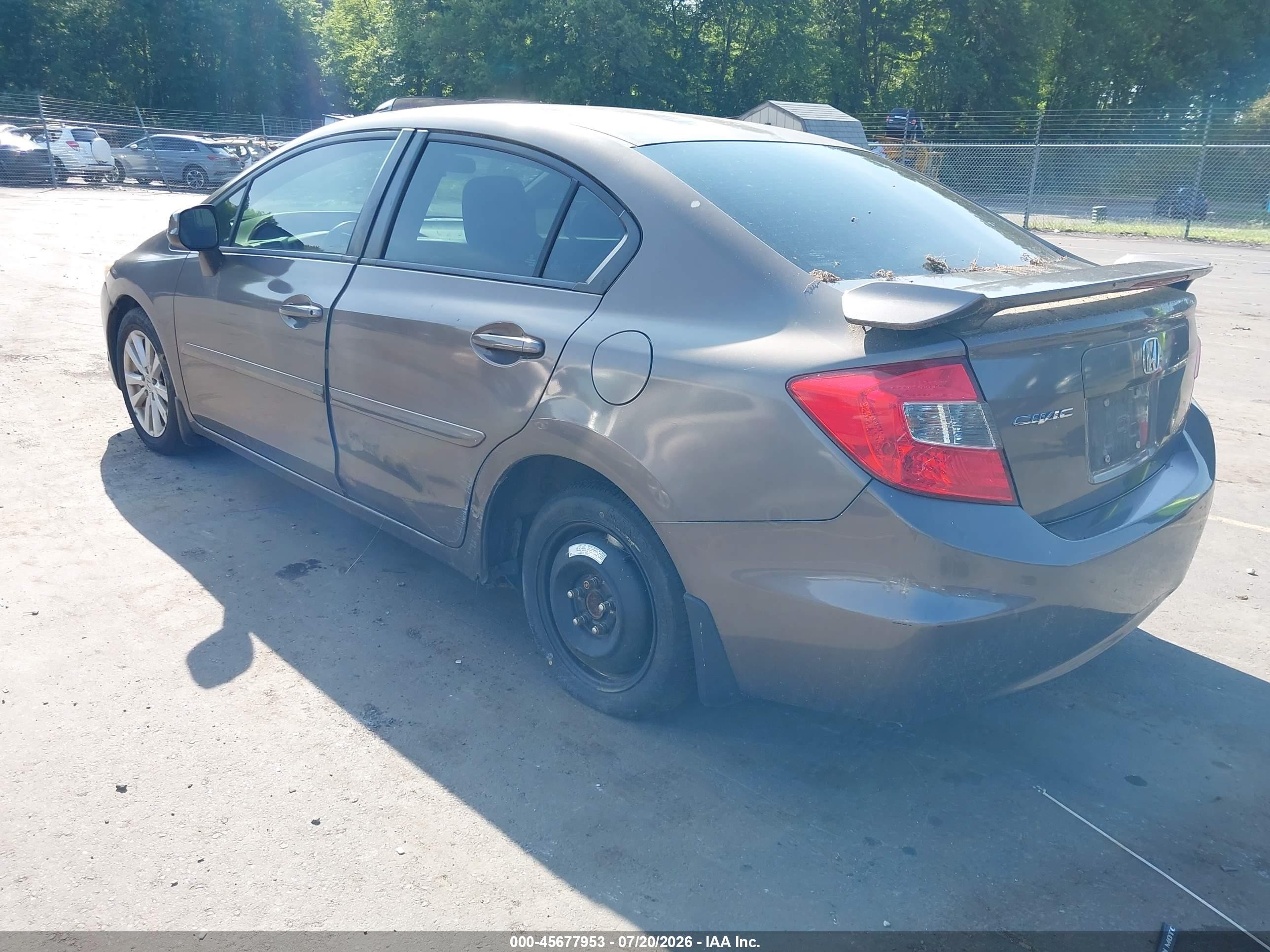 2012 Honda Civic Ex Gray vin: 2HGFB2F87CH544543