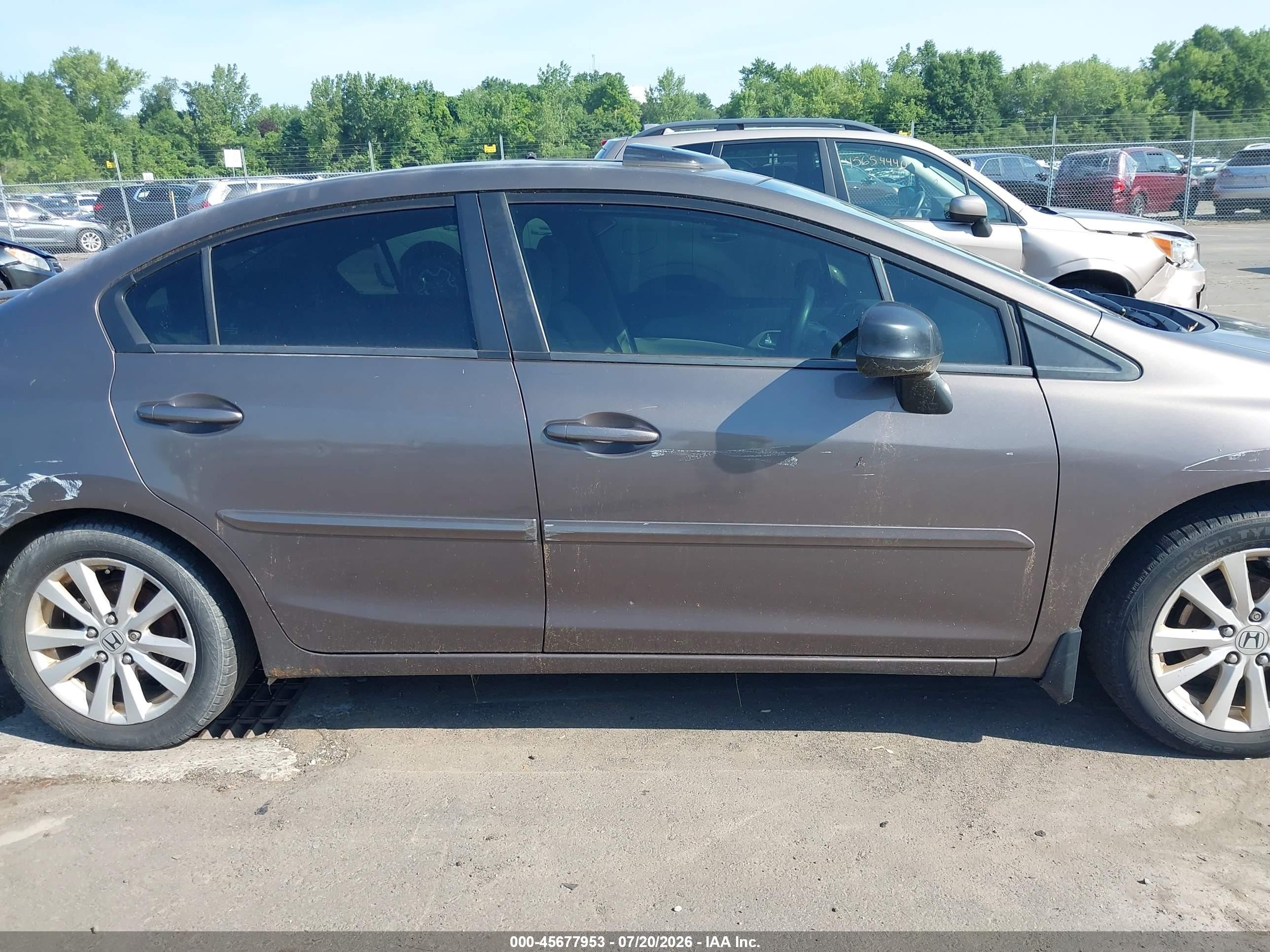 2012 Honda Civic Ex Gray vin: 2HGFB2F87CH544543