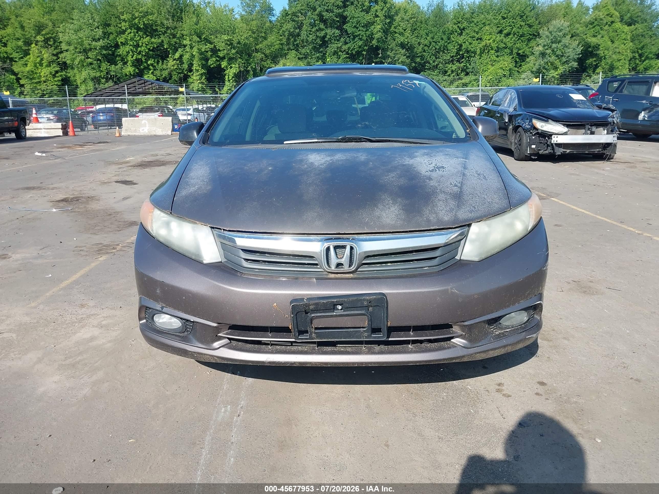 2012 Honda Civic Ex Gray vin: 2HGFB2F87CH544543