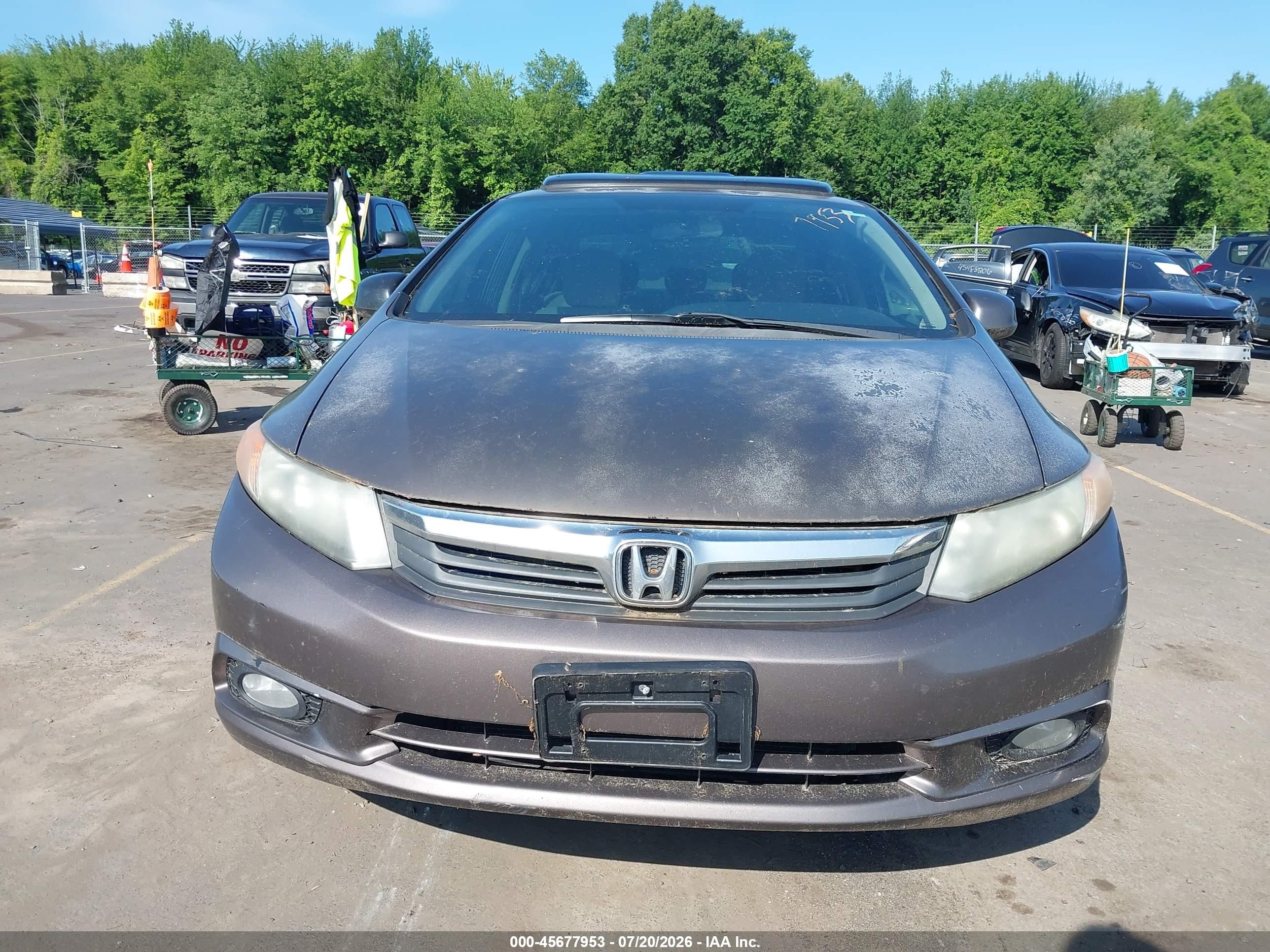 2012 Honda Civic Ex Gray vin: 2HGFB2F87CH544543