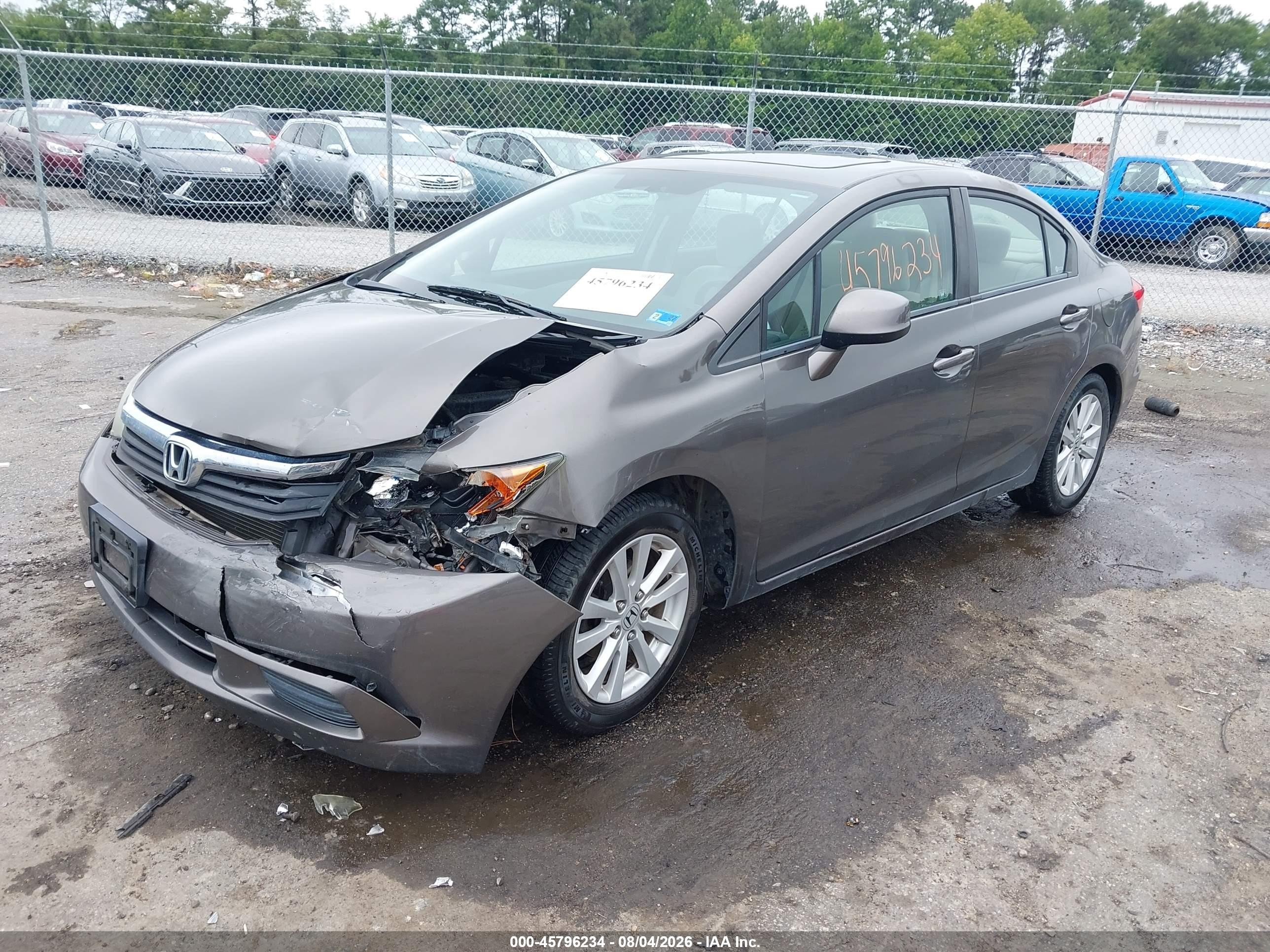 2012 Honda Civic Ex Brown vin: 2HGFB2F87CH551606