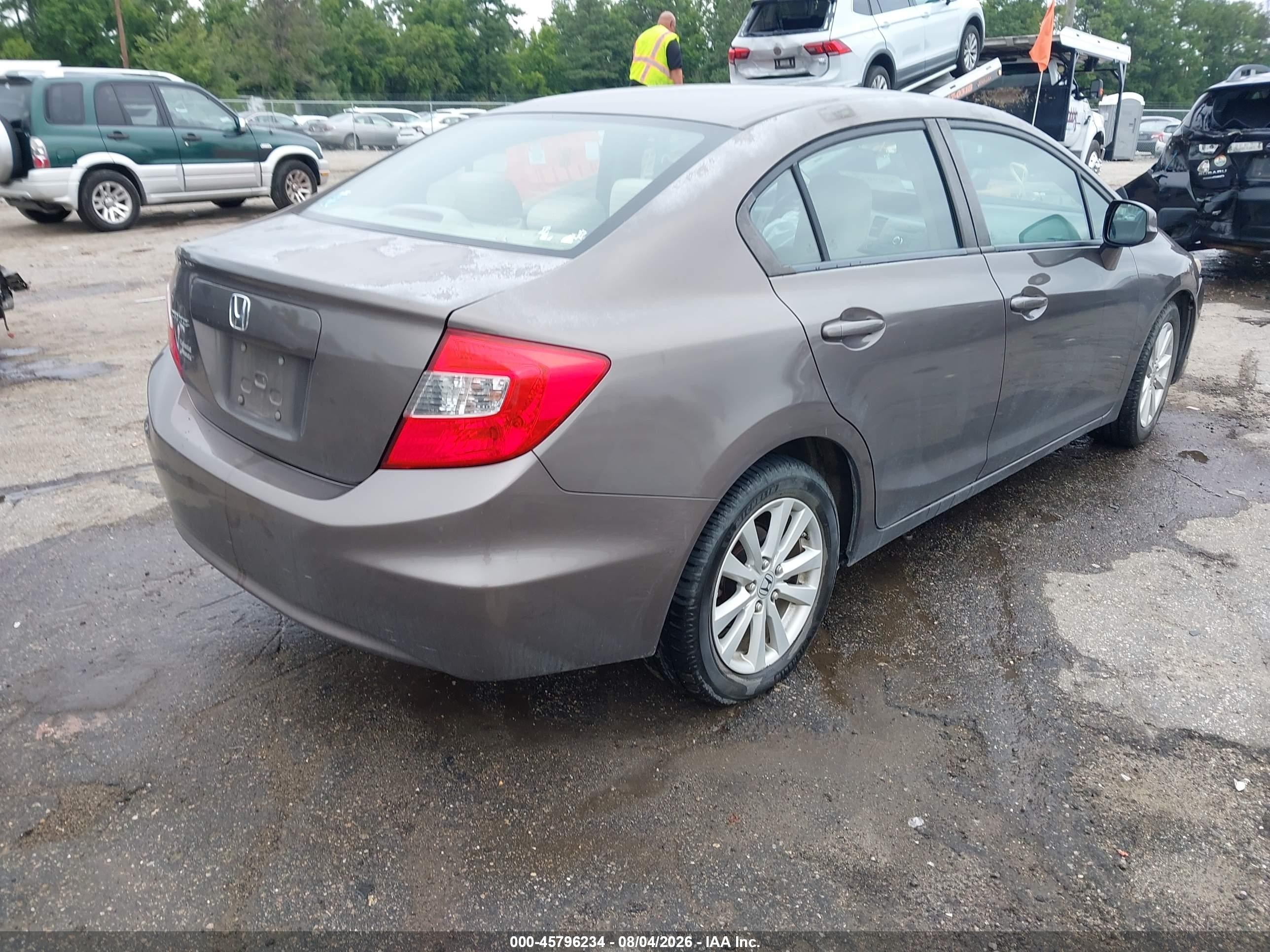 2012 Honda Civic Ex Brown vin: 2HGFB2F87CH551606