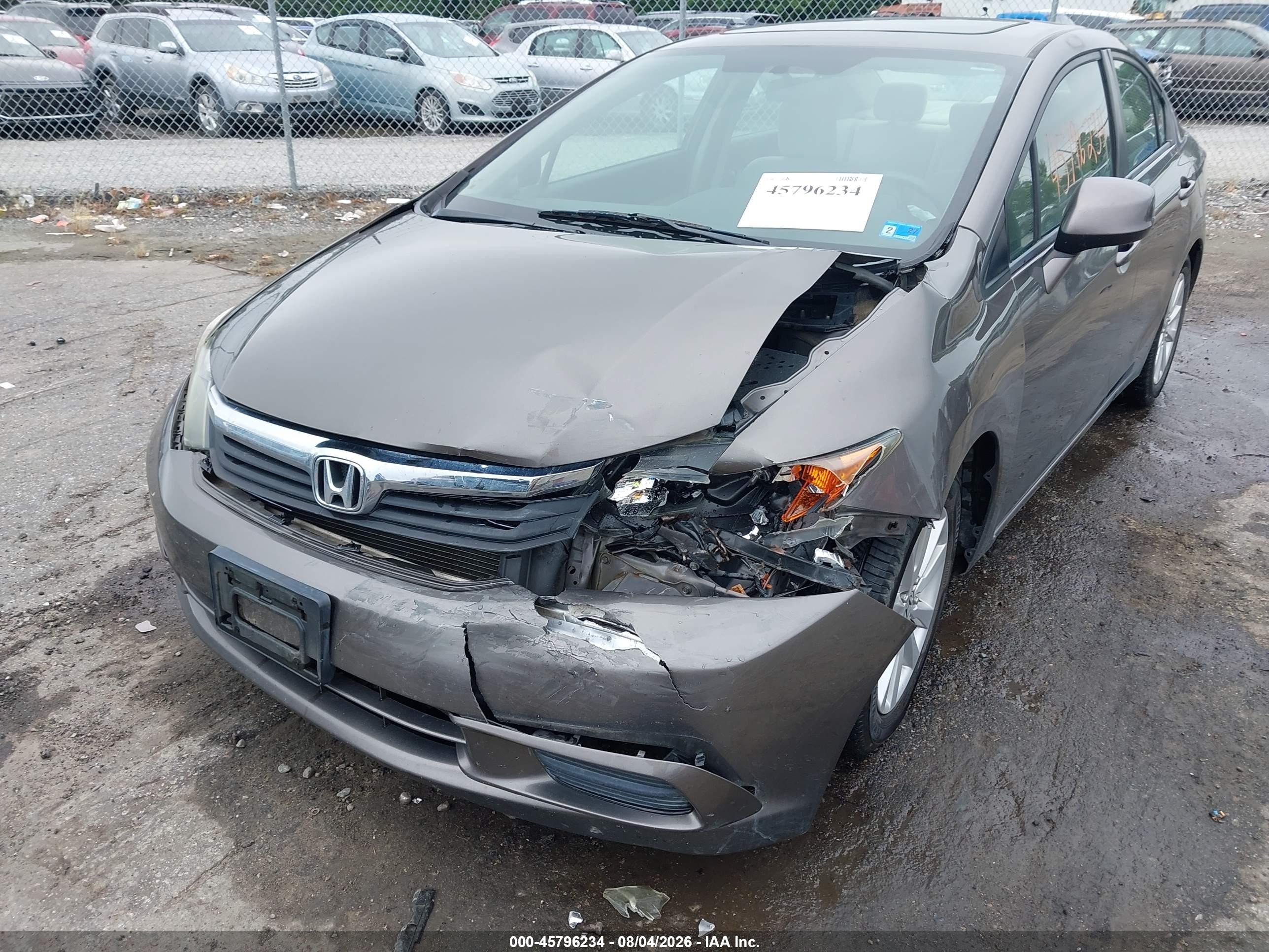 2012 Honda Civic Ex Brown vin: 2HGFB2F87CH551606