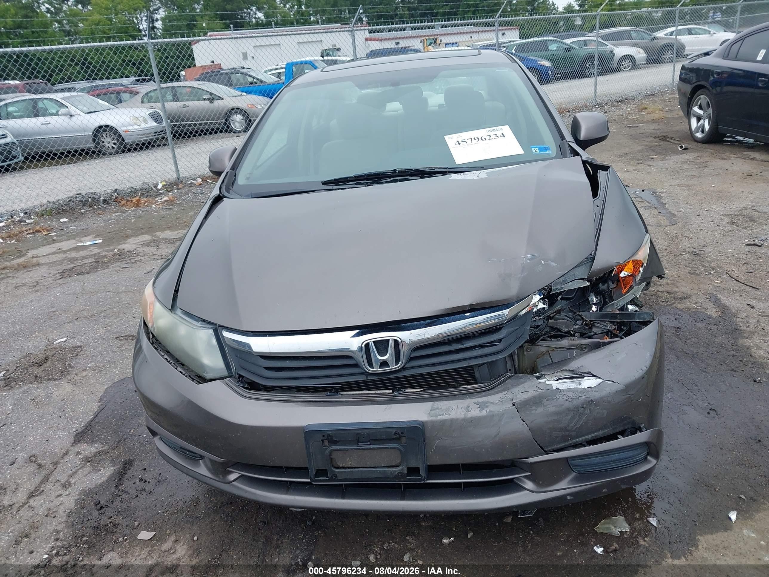 2012 Honda Civic Ex Brown vin: 2HGFB2F87CH551606