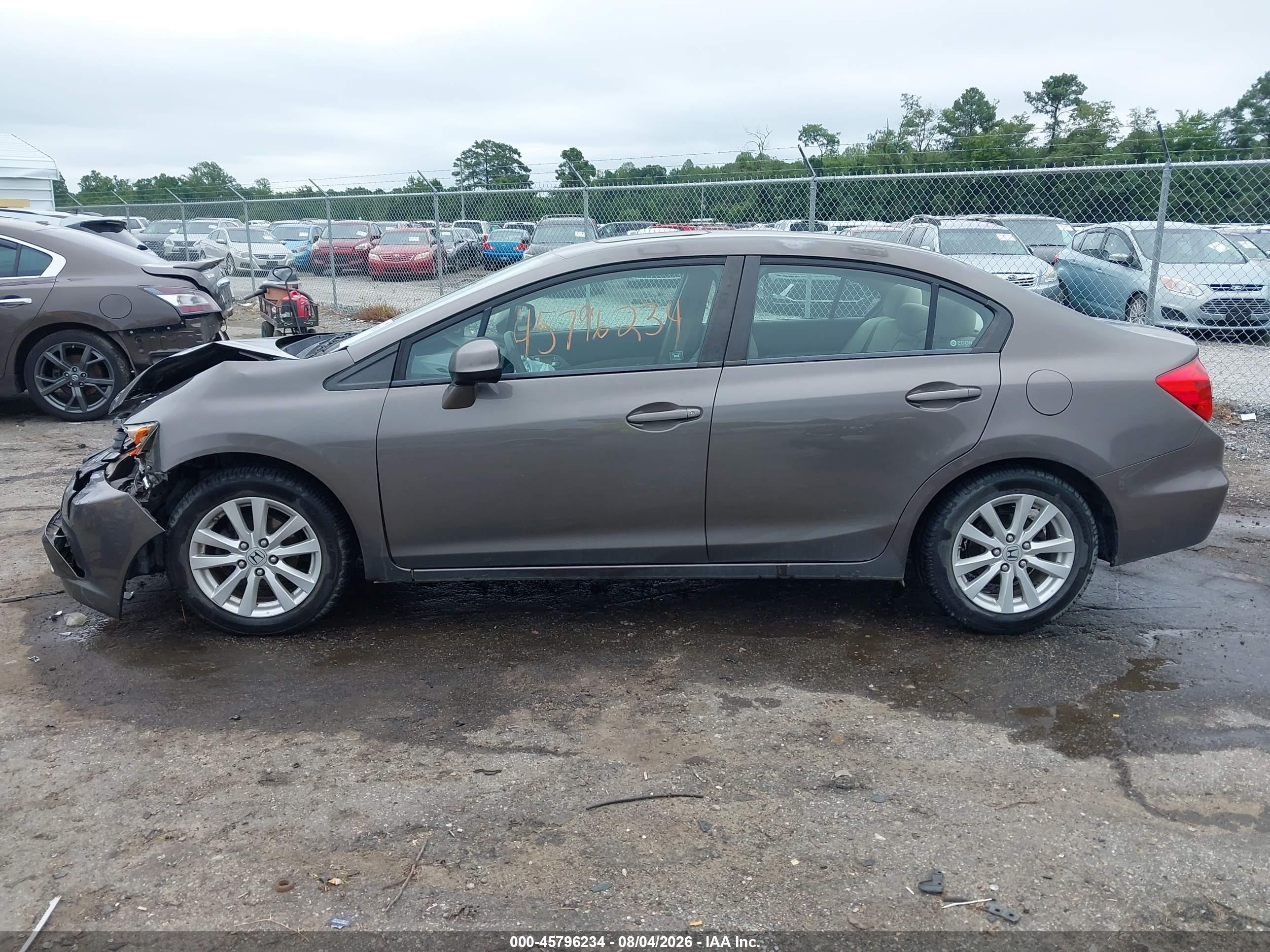 2012 Honda Civic Ex Brown vin: 2HGFB2F87CH551606