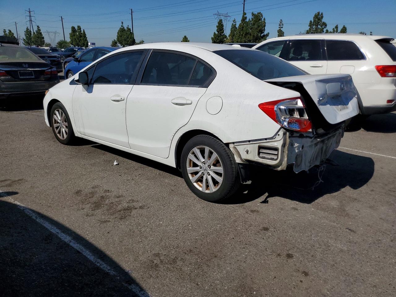 2012 Honda Civic Ex White vin: 2HGFB2F87CH552075