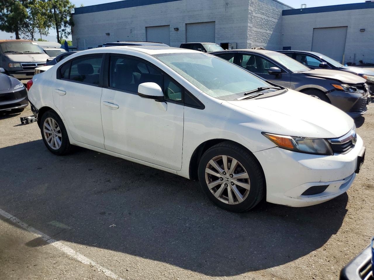 2012 Honda Civic Ex White vin: 2HGFB2F87CH552075