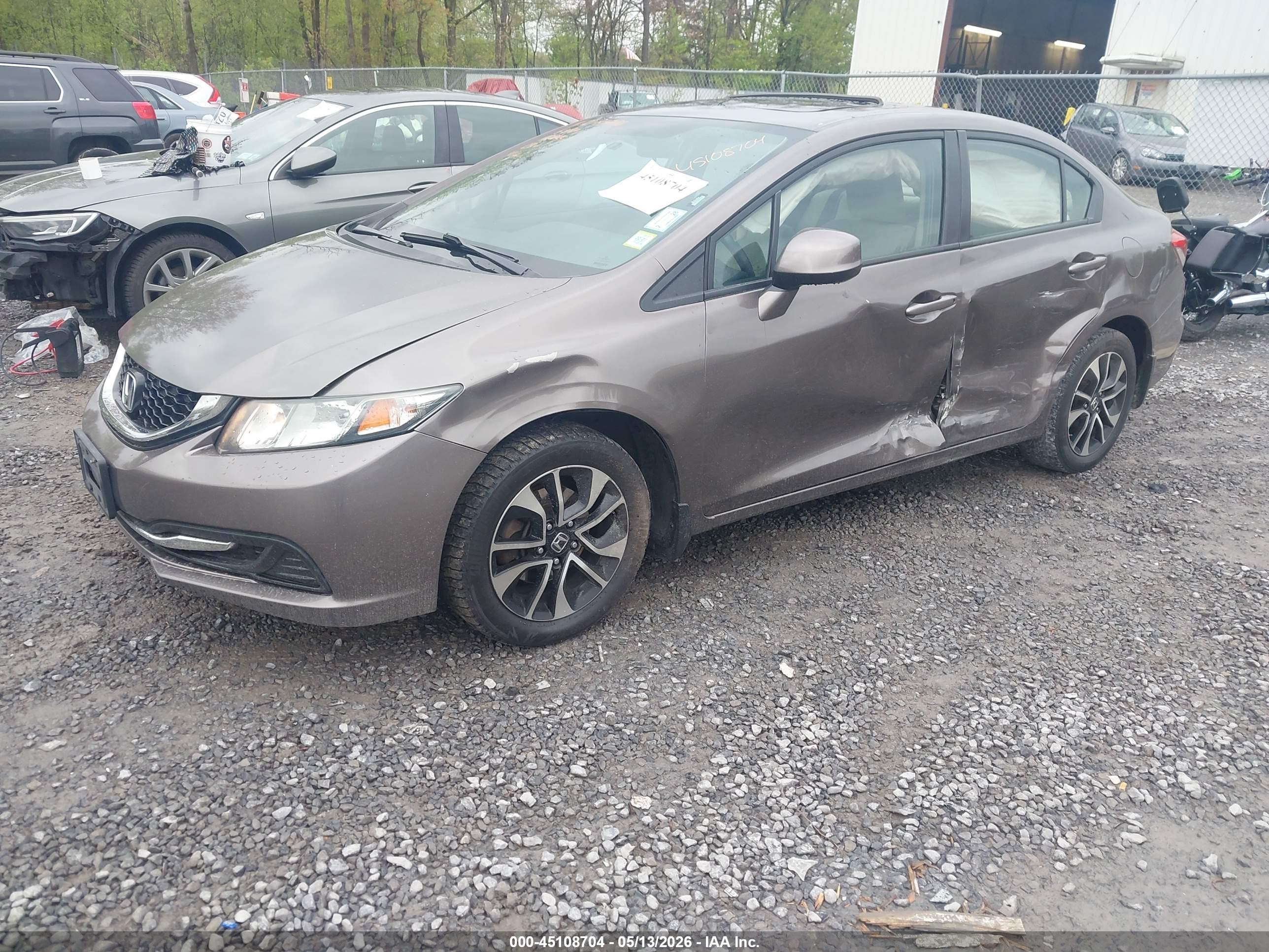 2013 Honda Civic Ex Brown vin: 2HGFB2F87DH530191