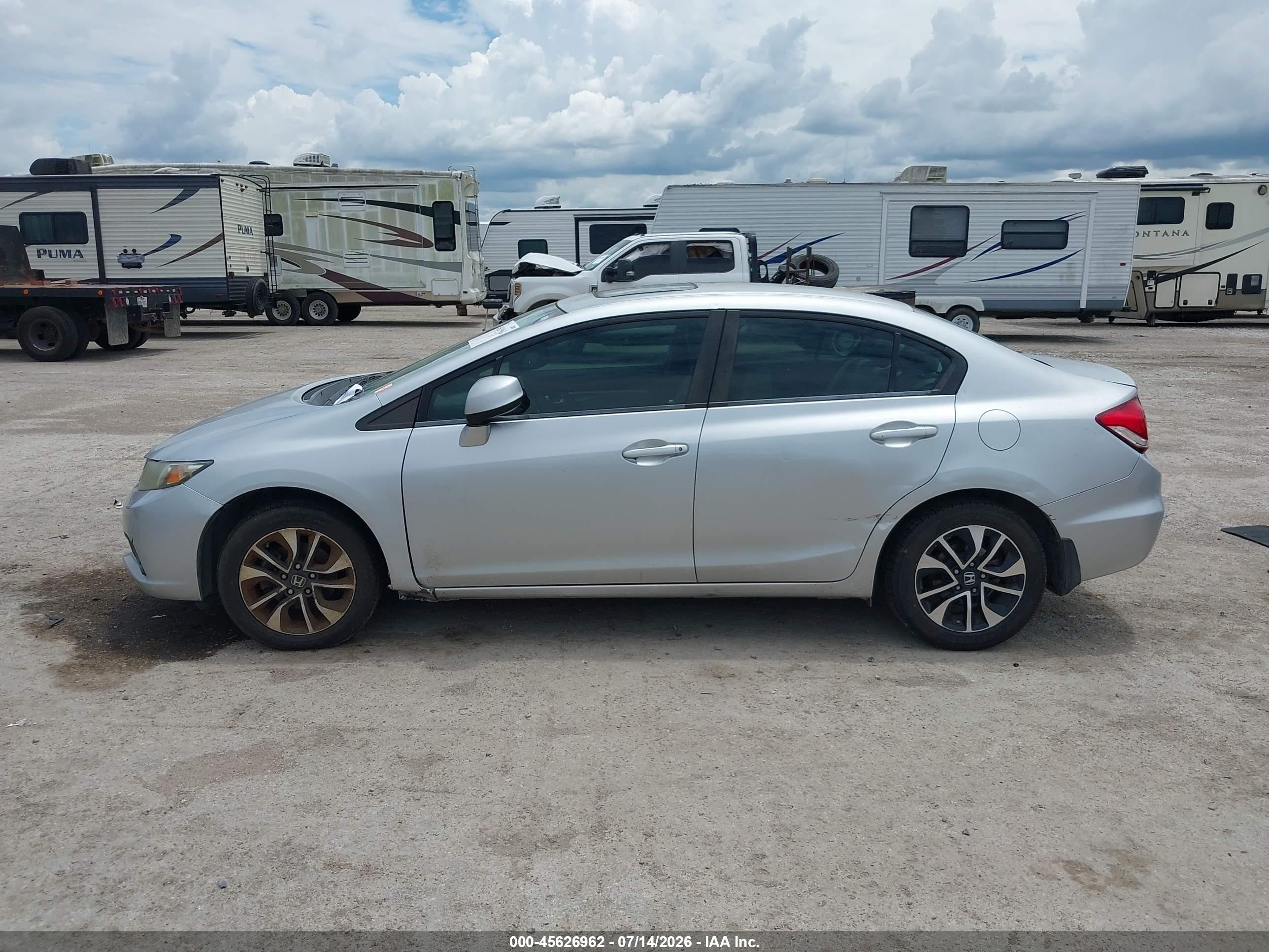 2013 Honda Civic Ex Silver vin: 2HGFB2F87DH548092