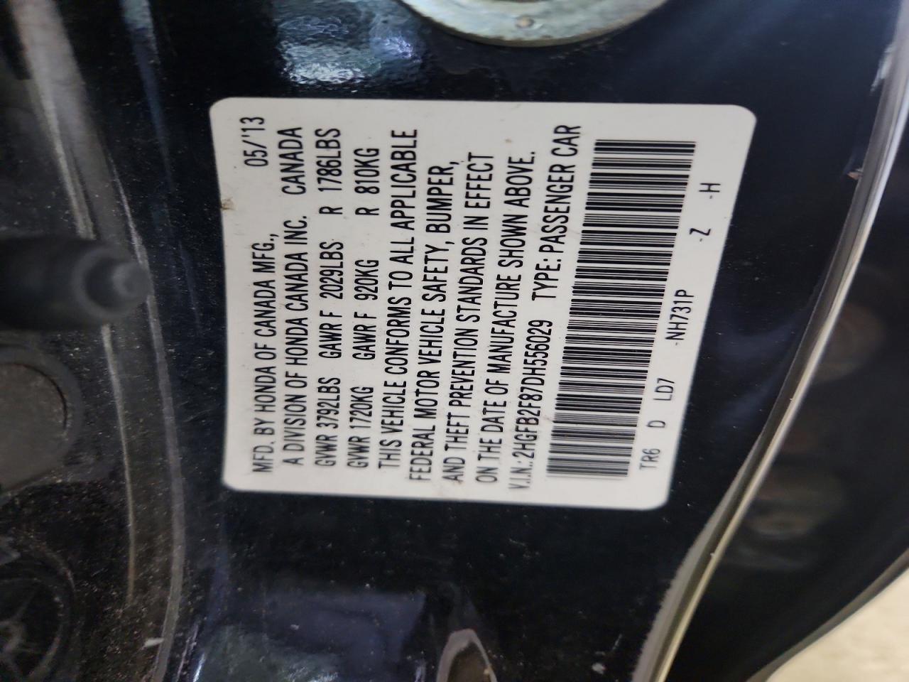 2013 Honda Civic Ex Black vin: 2HGFB2F87DH556029