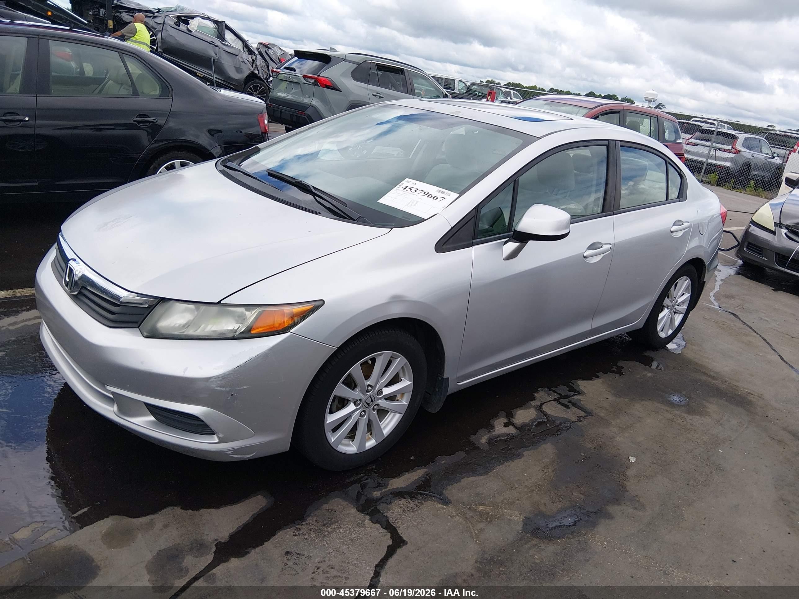 2012 Honda Civic Ex Silver vin: 2HGFB2F88CH319175