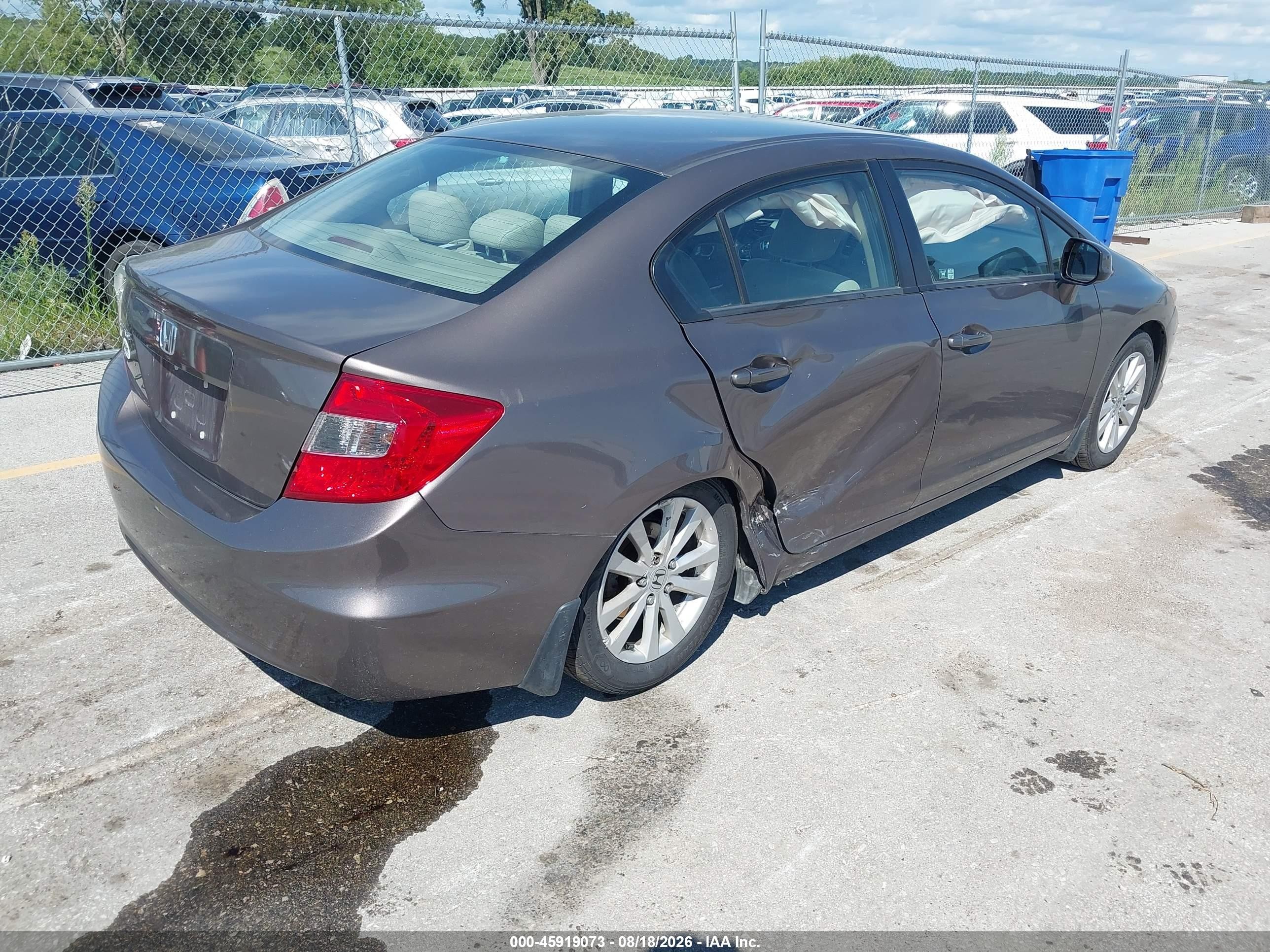 2012 Honda Civic Ex Gray vin: 2HGFB2F88CH527055