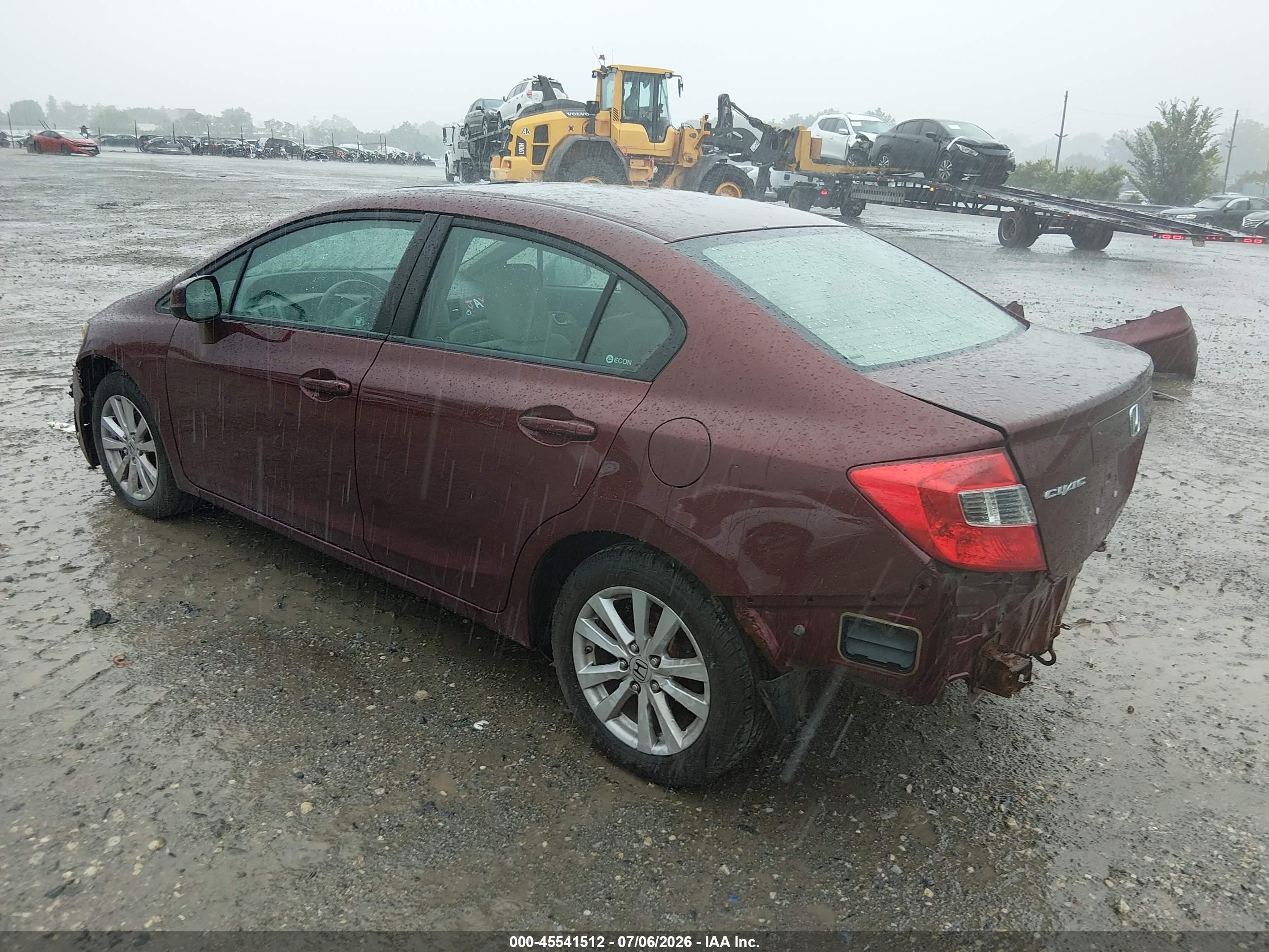 2012 Honda Civic Ex Maroon vin: 2HGFB2F88CH600912
