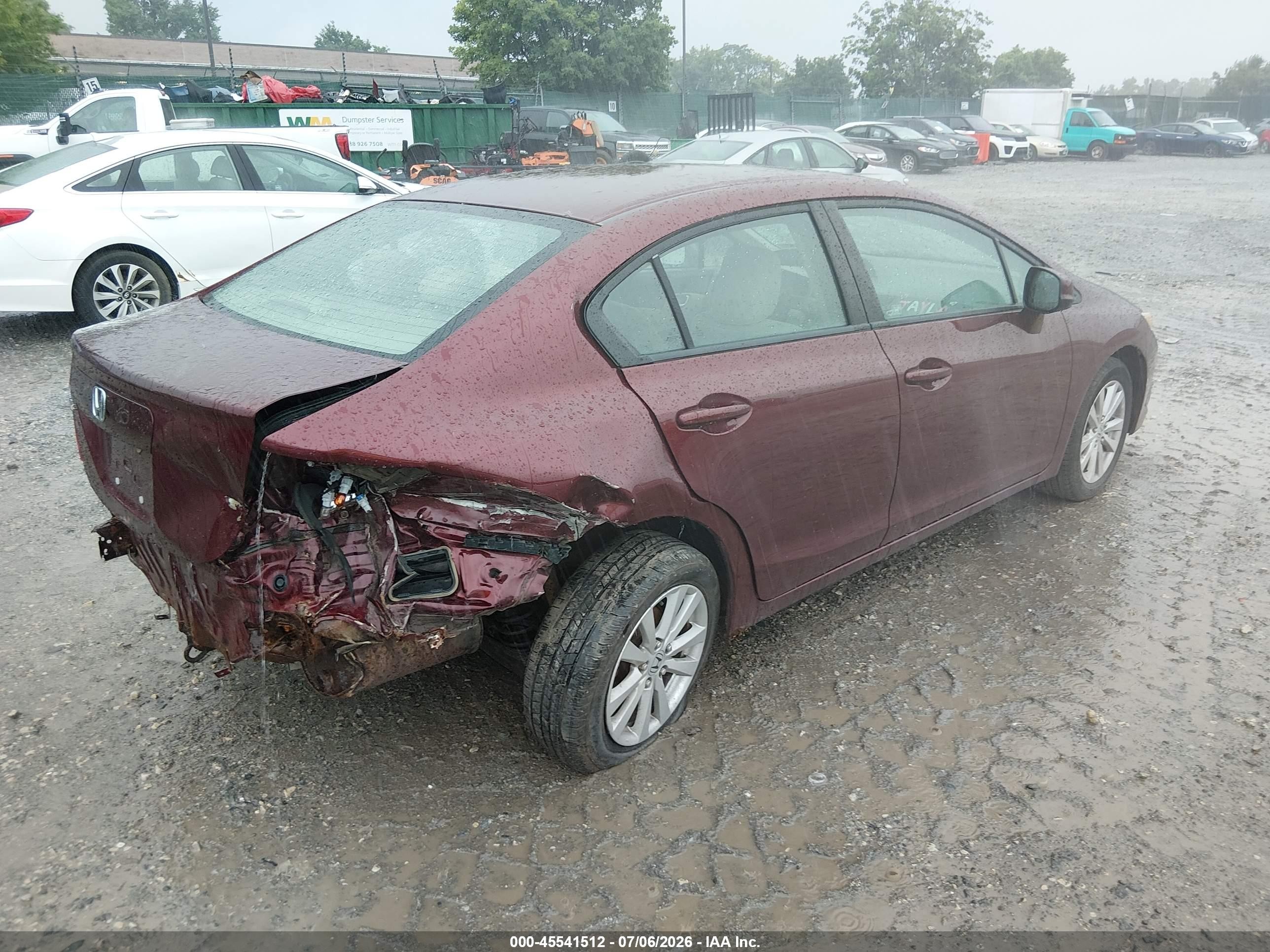 2012 Honda Civic Ex Maroon vin: 2HGFB2F88CH600912