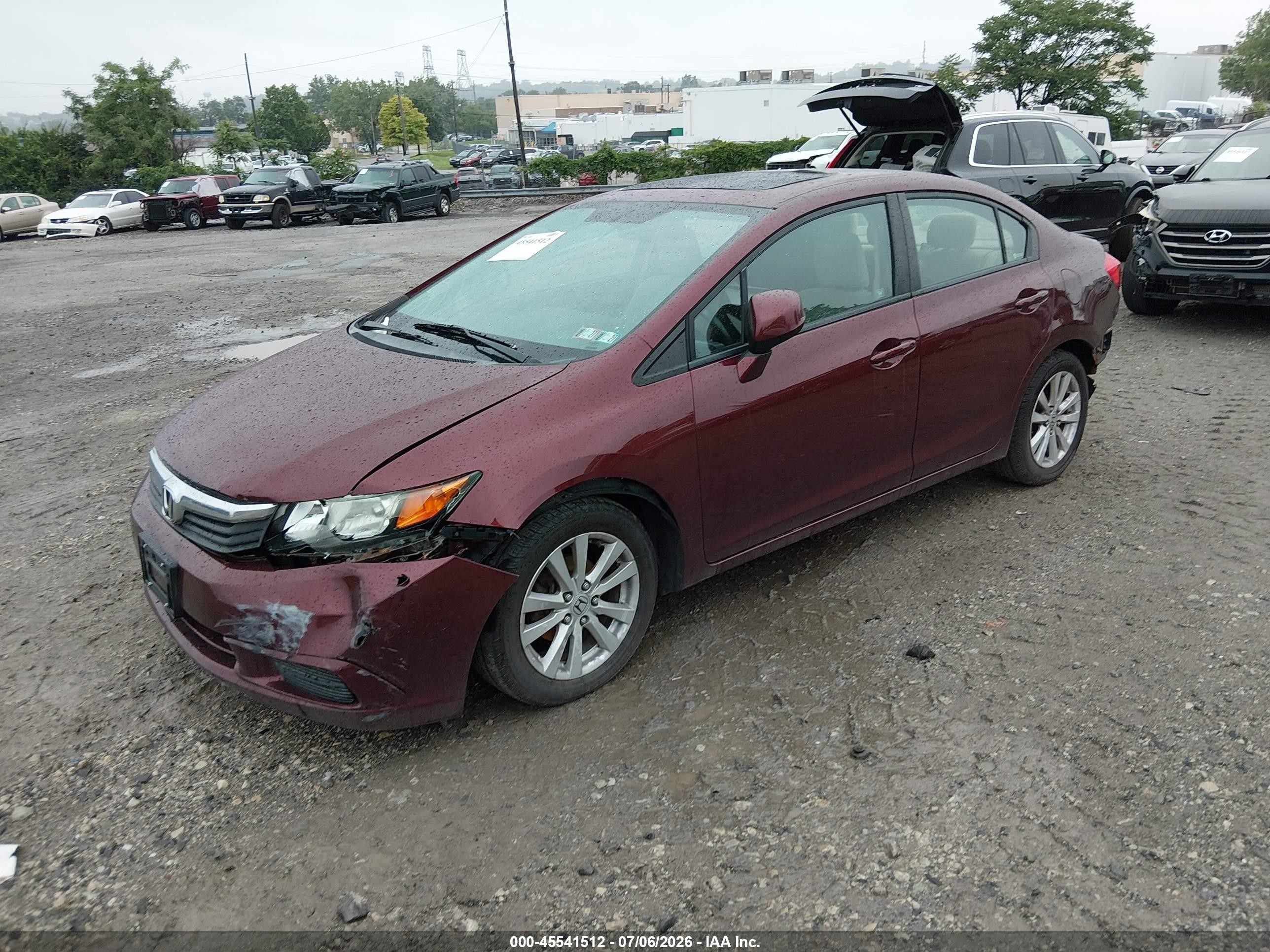 2012 Honda Civic Ex Maroon vin: 2HGFB2F88CH600912
