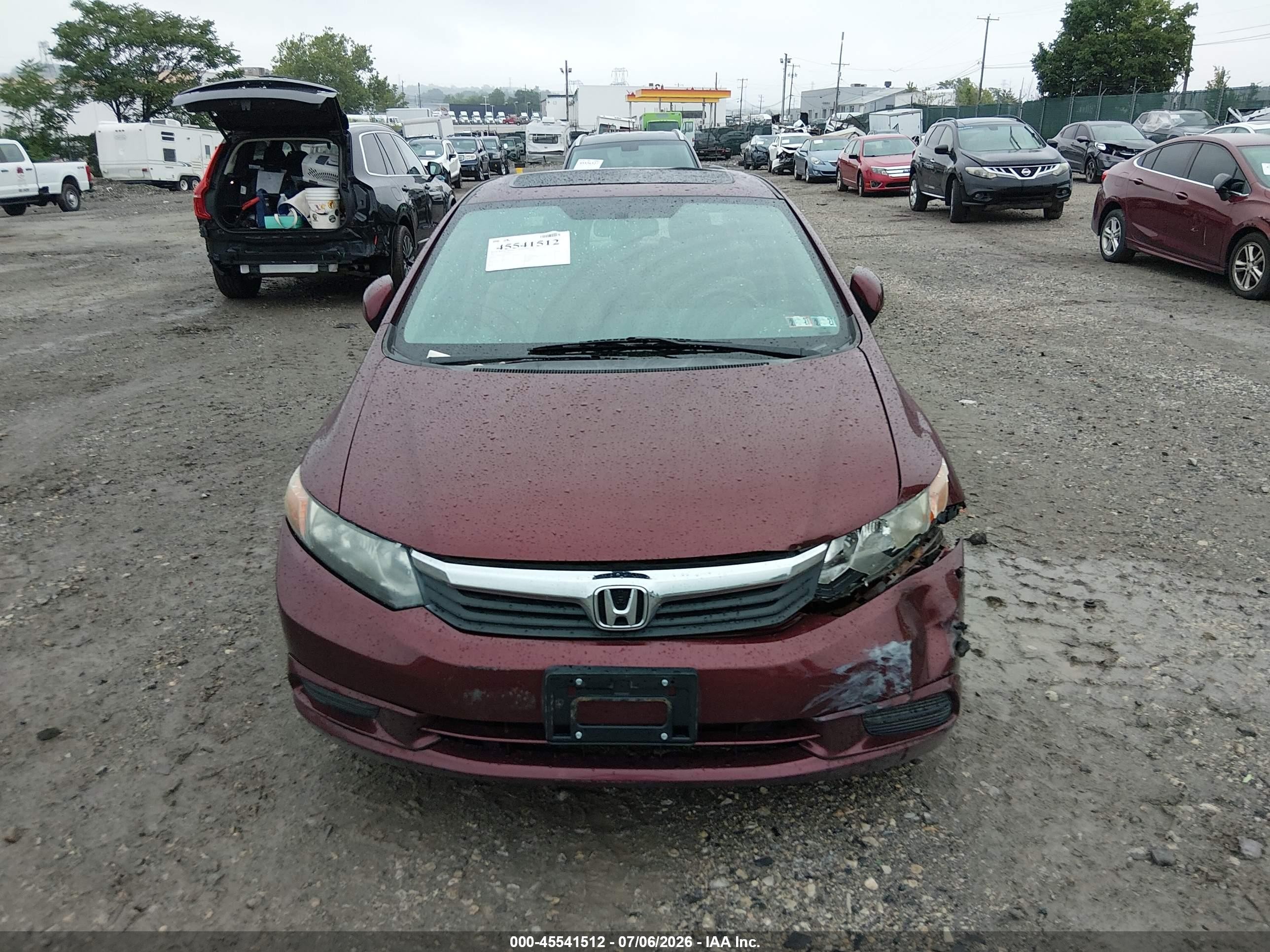2012 Honda Civic Ex Maroon vin: 2HGFB2F88CH600912