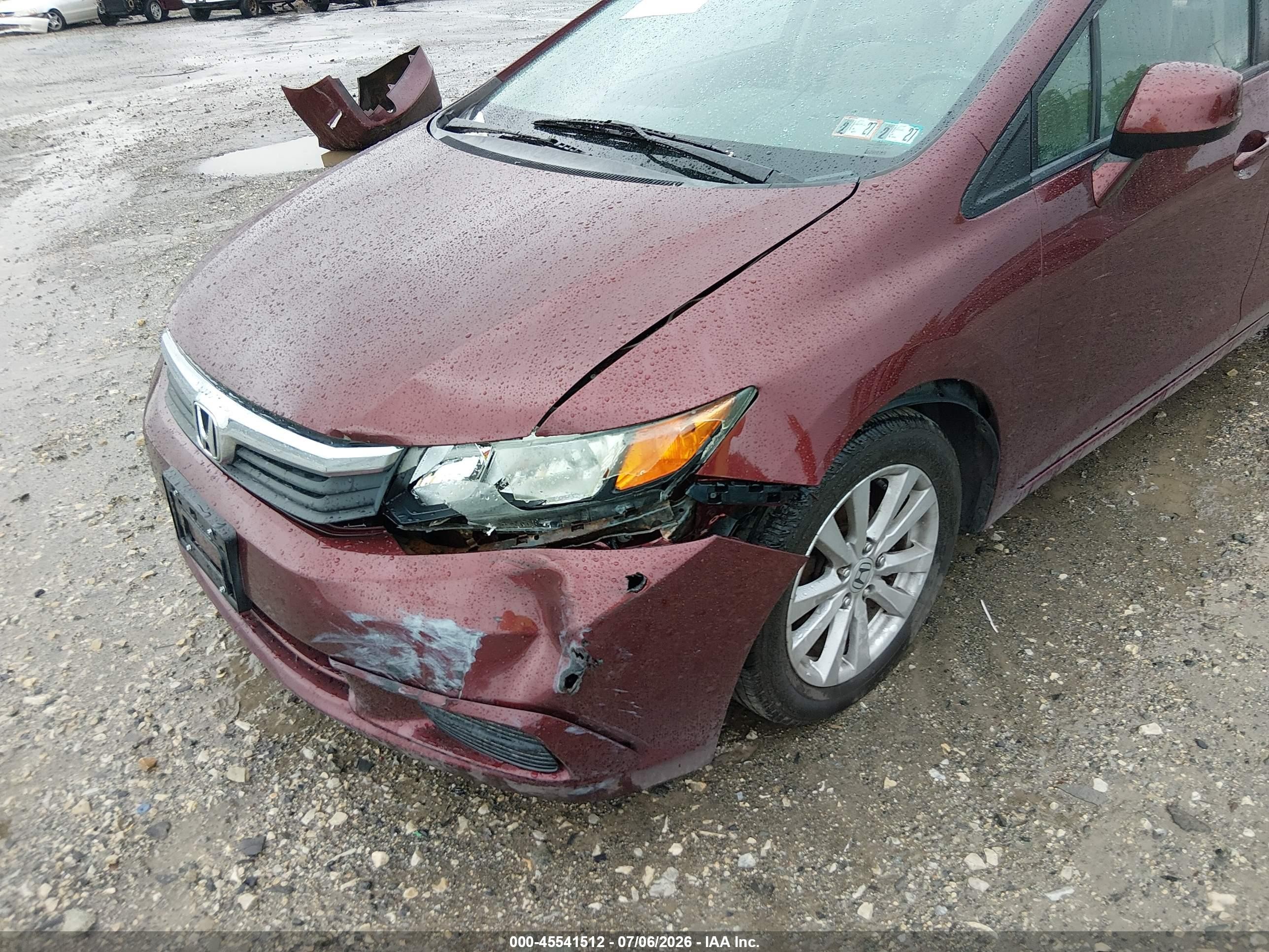 2012 Honda Civic Ex Maroon vin: 2HGFB2F88CH600912