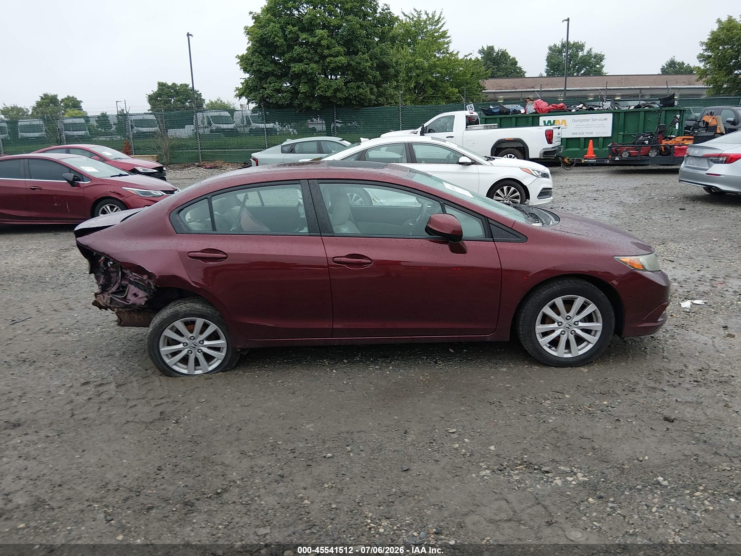 2012 Honda Civic Ex Maroon vin: 2HGFB2F88CH600912