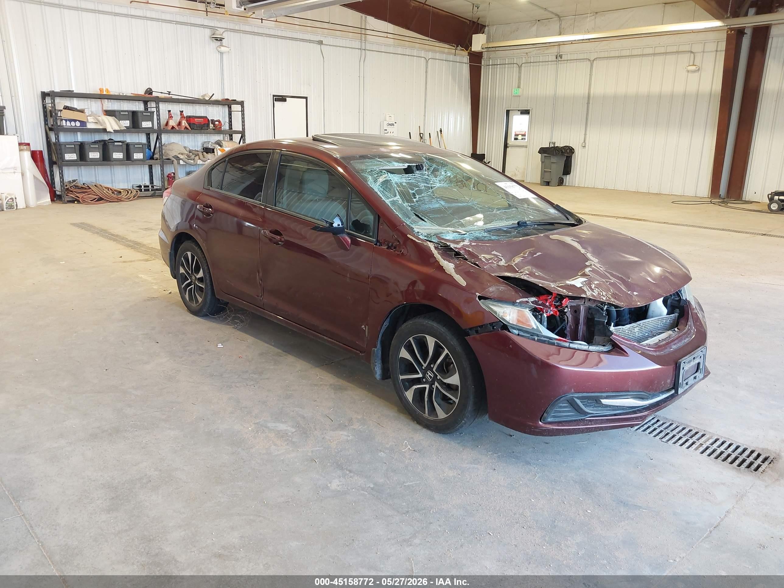 2013 Honda Civic Ex Maroon vin: 2HGFB2F88DH500441