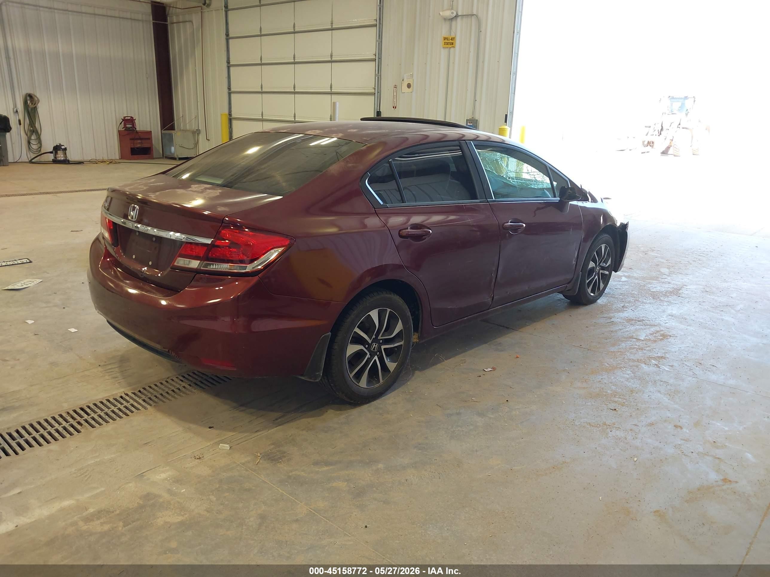 2013 Honda Civic Ex Maroon vin: 2HGFB2F88DH500441