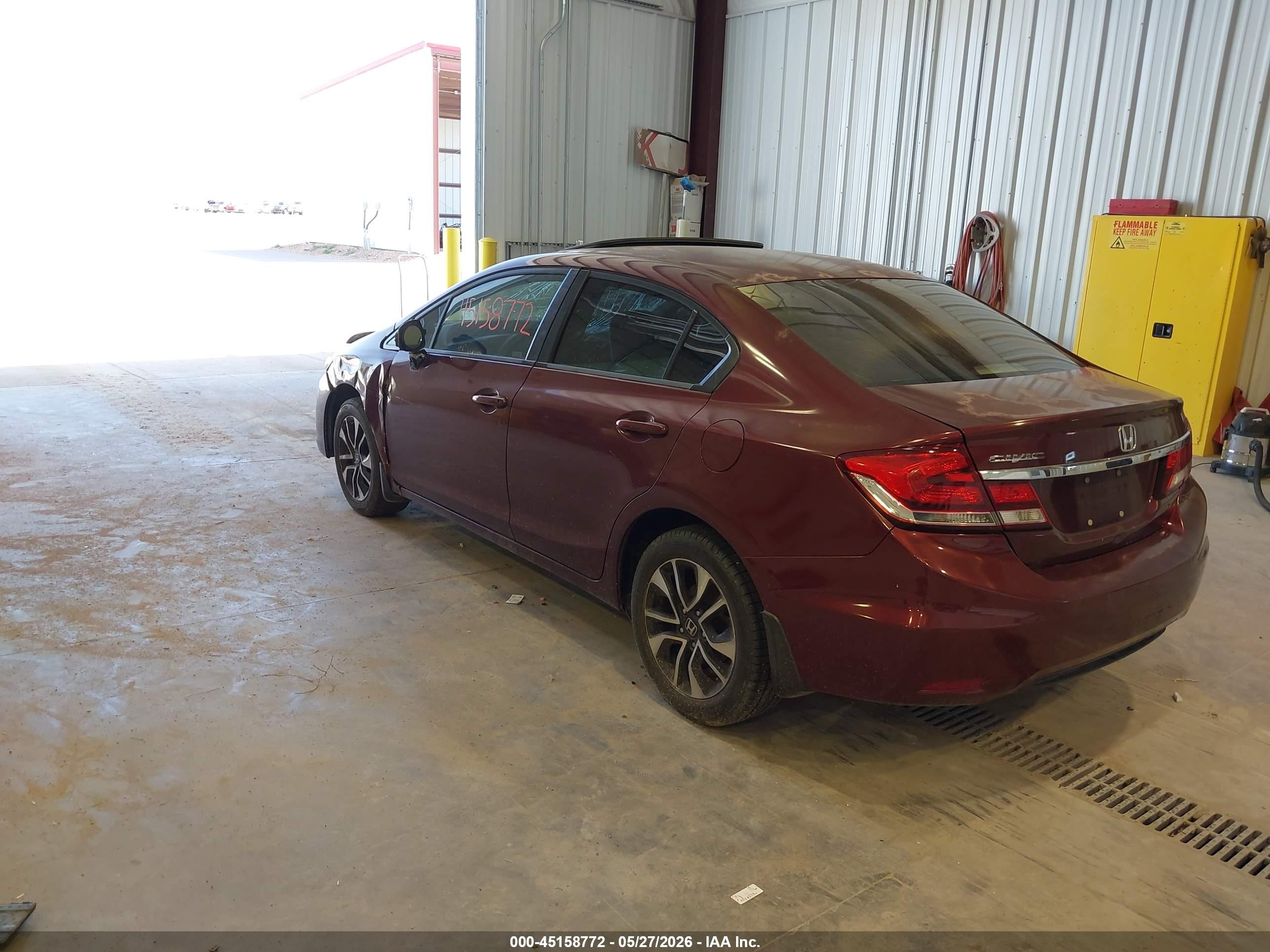 2013 Honda Civic Ex Maroon vin: 2HGFB2F88DH500441