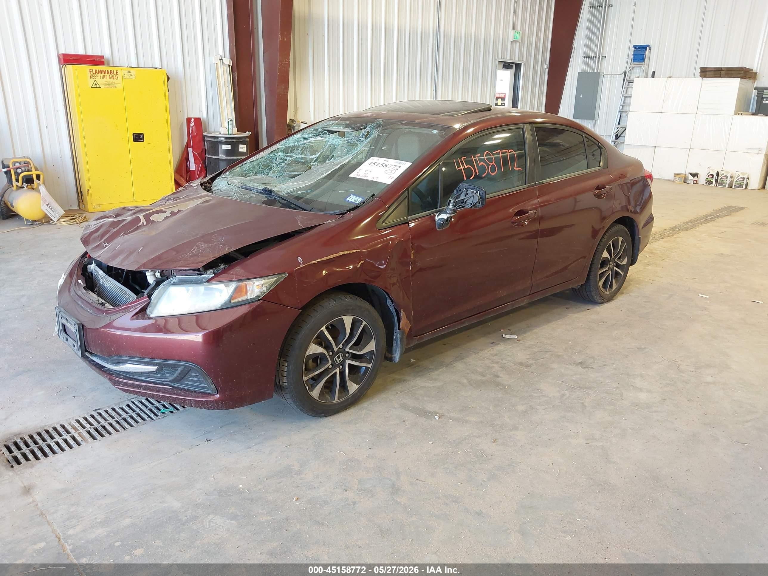 2013 Honda Civic Ex Maroon vin: 2HGFB2F88DH500441