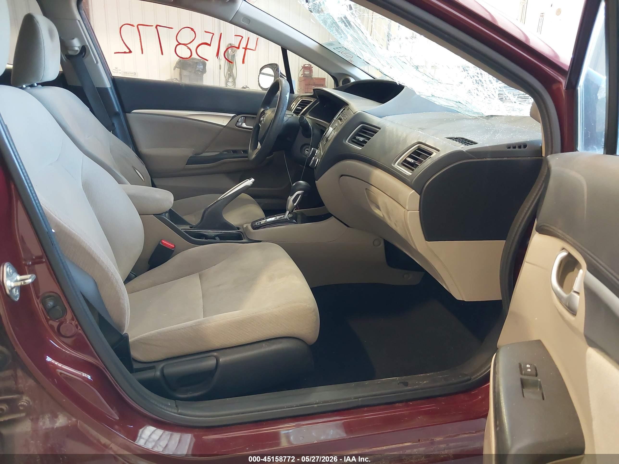 2013 Honda Civic Ex Maroon vin: 2HGFB2F88DH500441